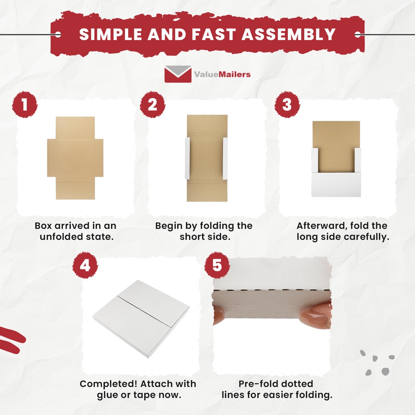 Vinyl Record Mailers White Holds 1 – 4 Records 12″ LP Cardboard 50 100 to 1000
