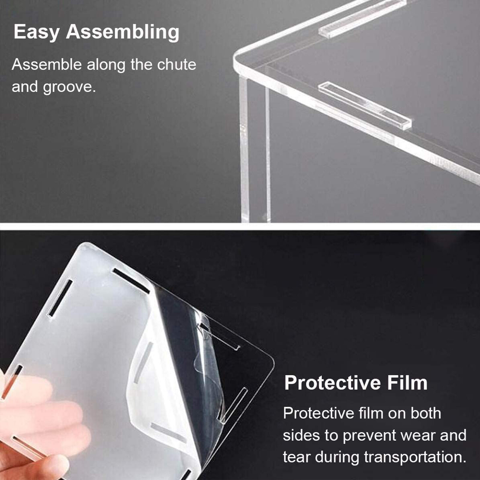 Clear Acrylic Display Case Collectibles Box Dustproof Diecast Action Figures US