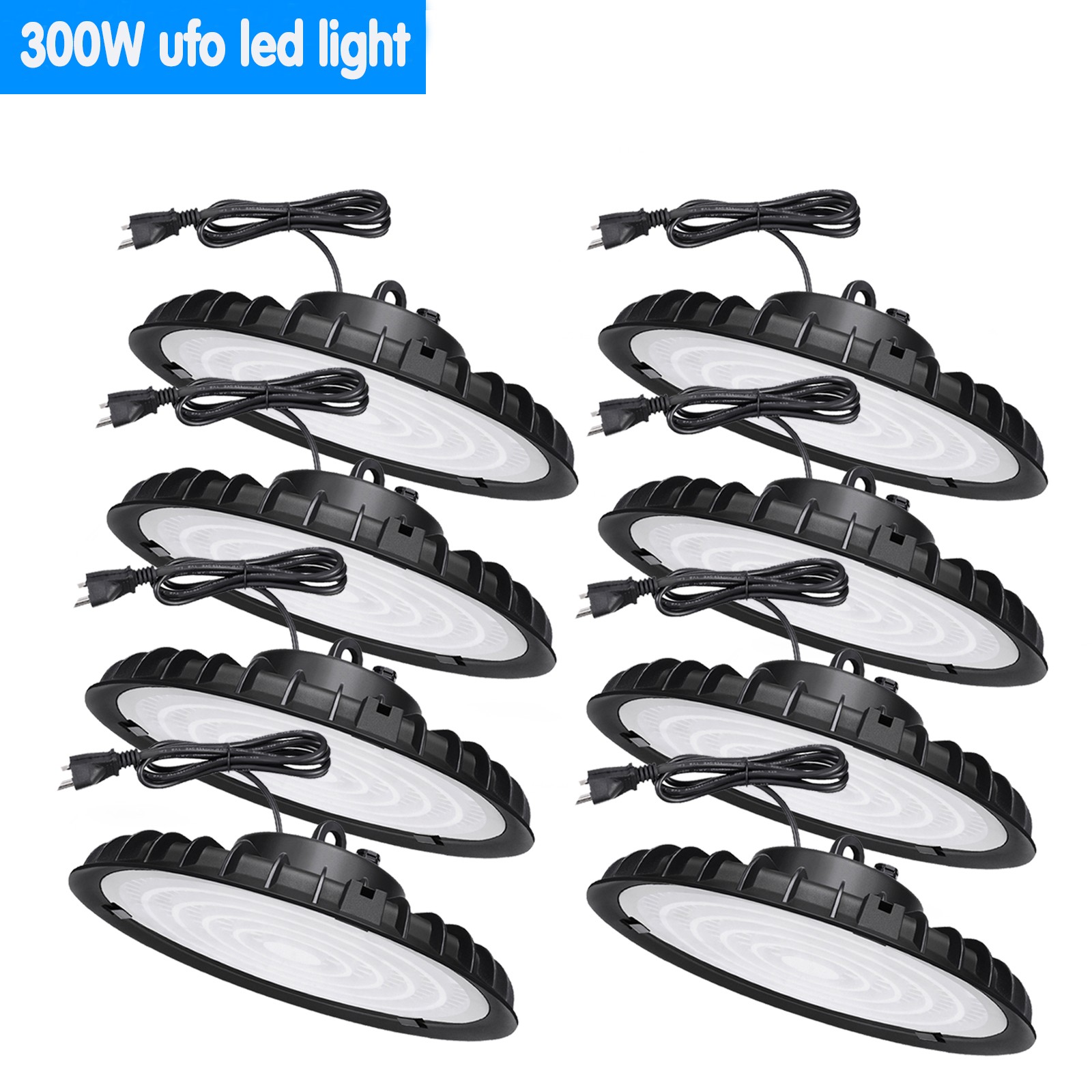 8Pack 300W UFO Led High Bay Light Industrial Commercial Warehouse Led Shop Light