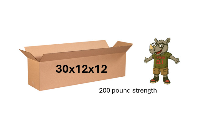 30″ x 12″ x 12″ CARDBOARD BOX – 200 lb – SINGLE BOX – LONG
