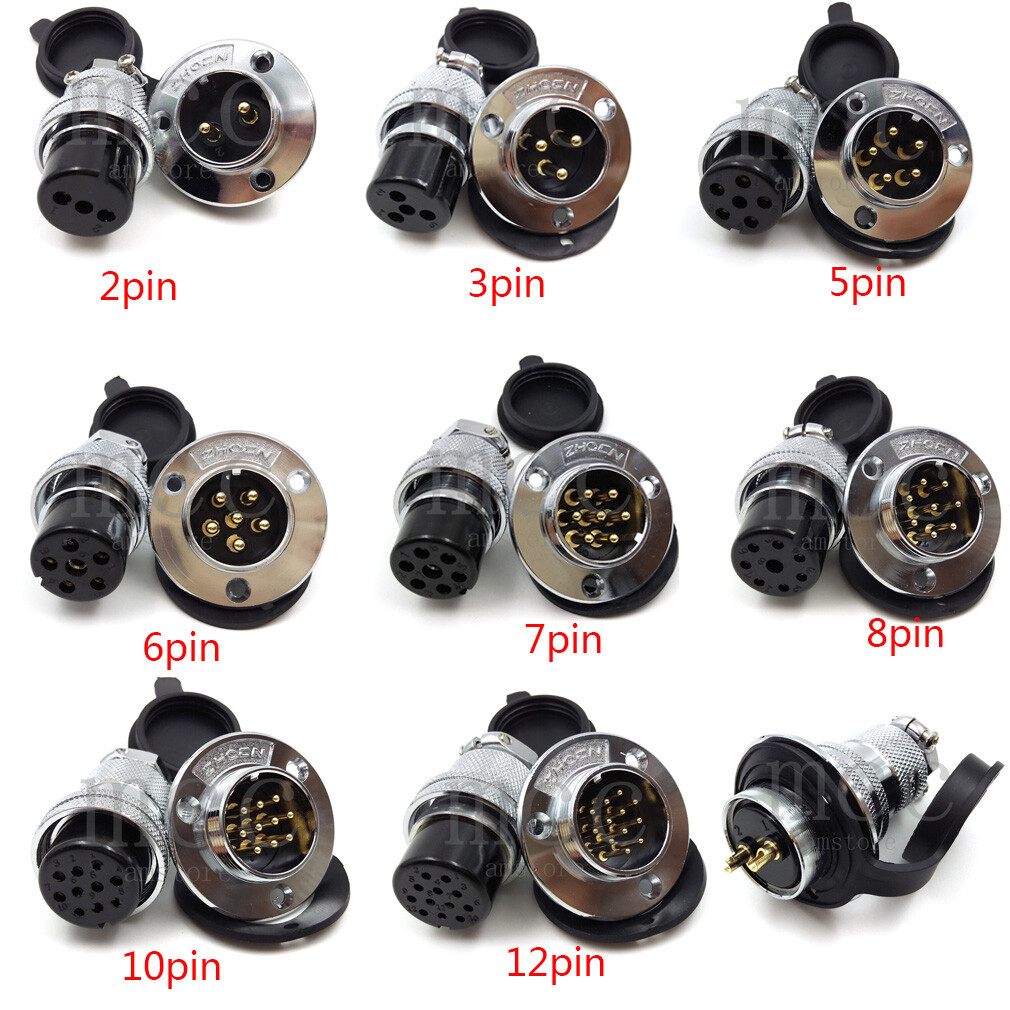 GX25 2 3 4 5 6 7 8 10 12pin aviation plug socket panel mount cable connector