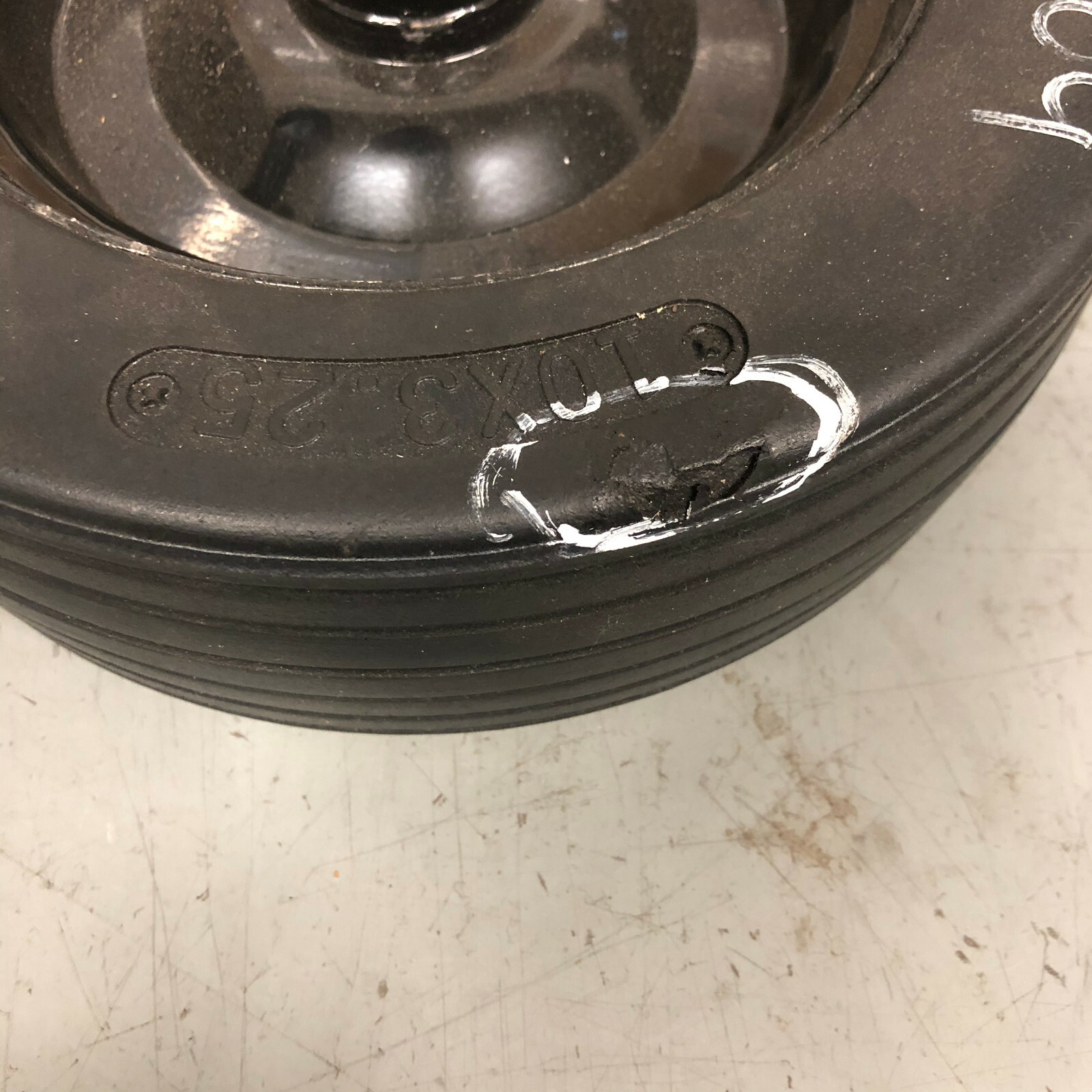 10″x3.25″ Solid Finish Mower Wheel with 3/4″ID $Discount Price with small defect