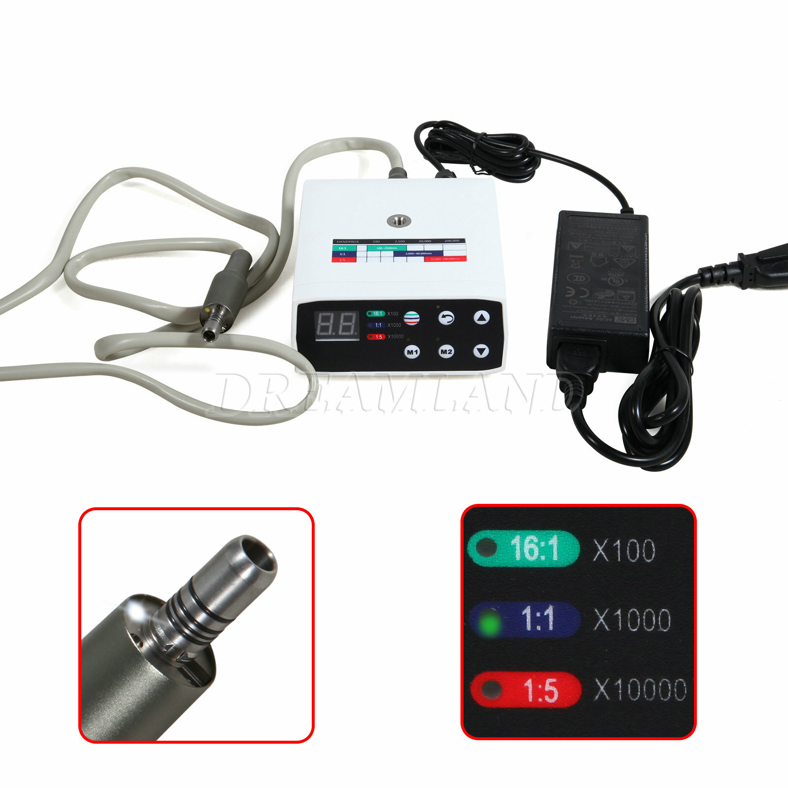 USA Dental LED Brushless Electric Micromotor Internal Spray Fit NSK 1:1/1:5/16:1