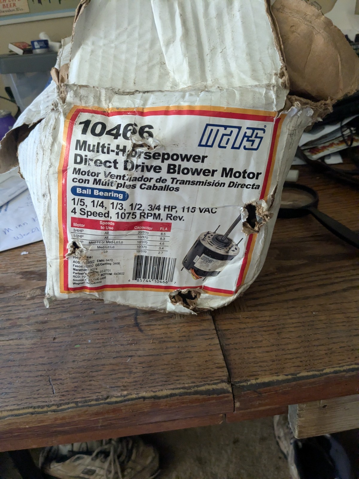 mars 10466 direct drive blower motor
