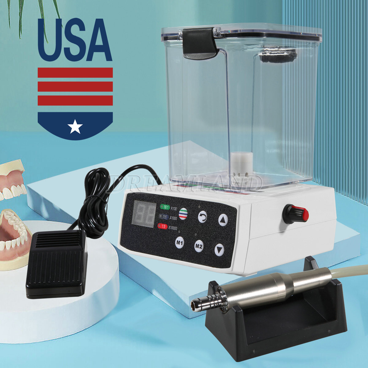 Dental Brushless LED Electric Motor fit 1:1 /1:5 /16:1 For Lab Practice