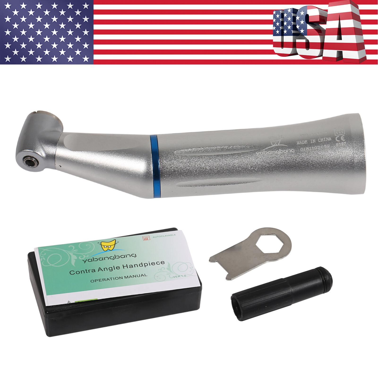 NSK Style Inner Water Spray Dental Slow Low Speed Contra Angle Handpiece Push WY