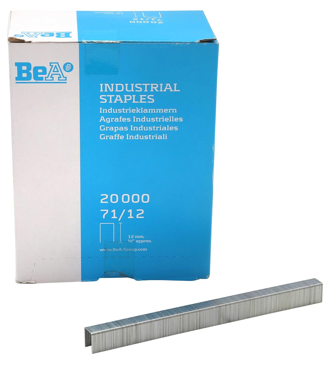 BeA 71/12 1/2″ 71 Series Staples for 21671B & 21671B-ALM Stapler, 20,000 Per Box