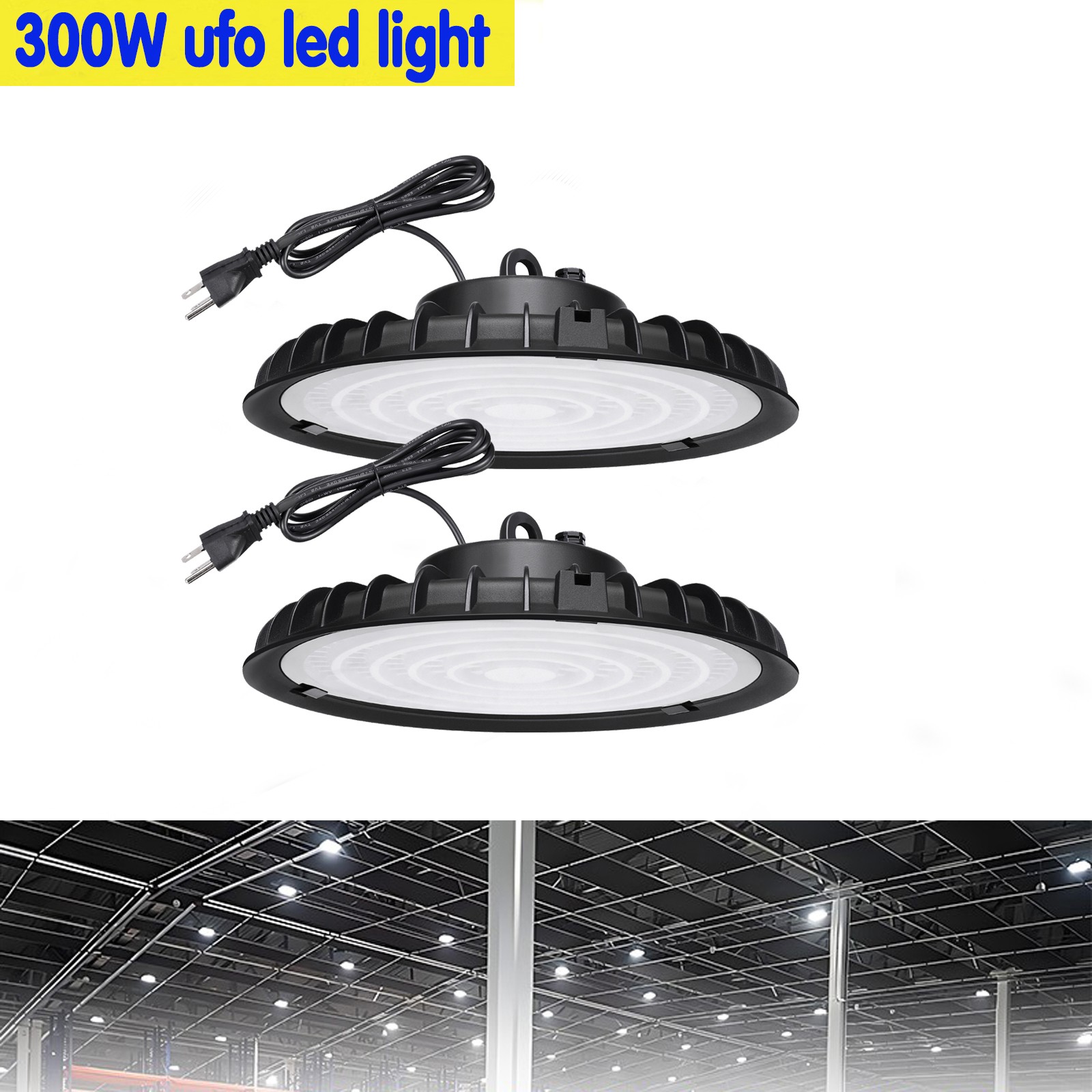 2Pack 300W UFO Led High Bay Light Commercial Industrial Warehouse Led Shop Light