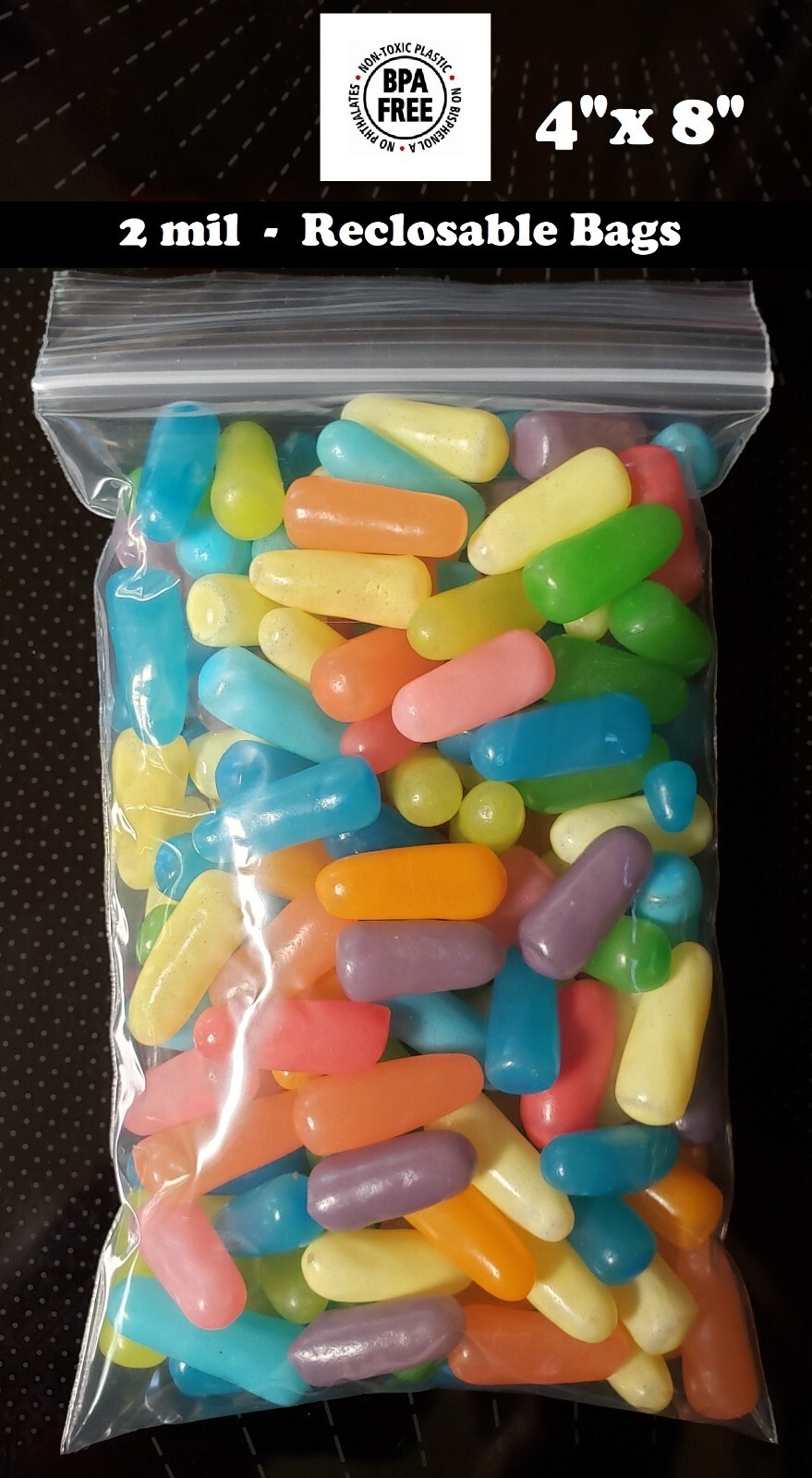 4″ x 8″ Clear Zip Seal Plastic Bags 2Mil Jewelry Pill Zipper Top Lock Baggies
