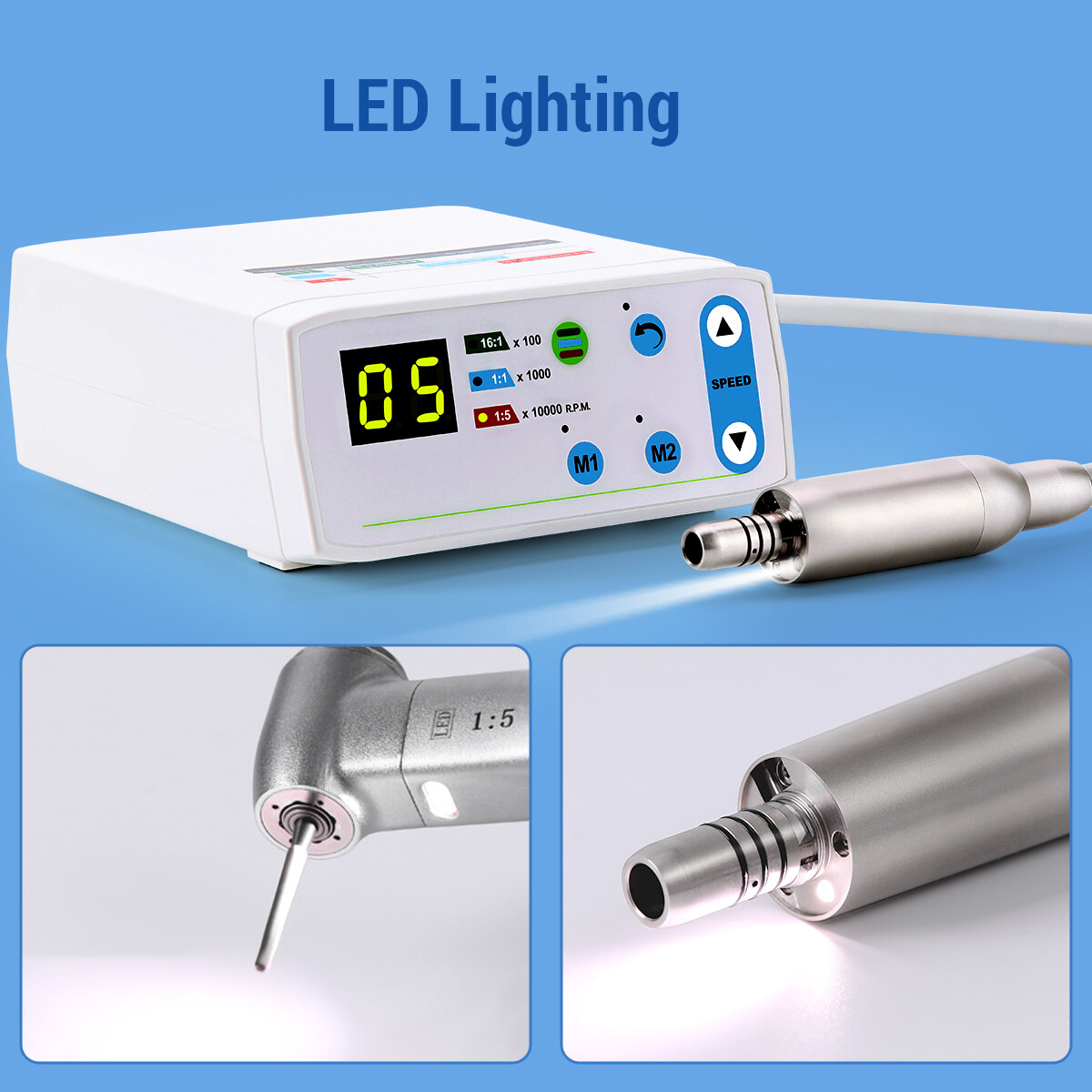 Dental Brushless Electric LED Micro Motor /Optical fiber 1:5 1:1 1:4.2 Handpiece