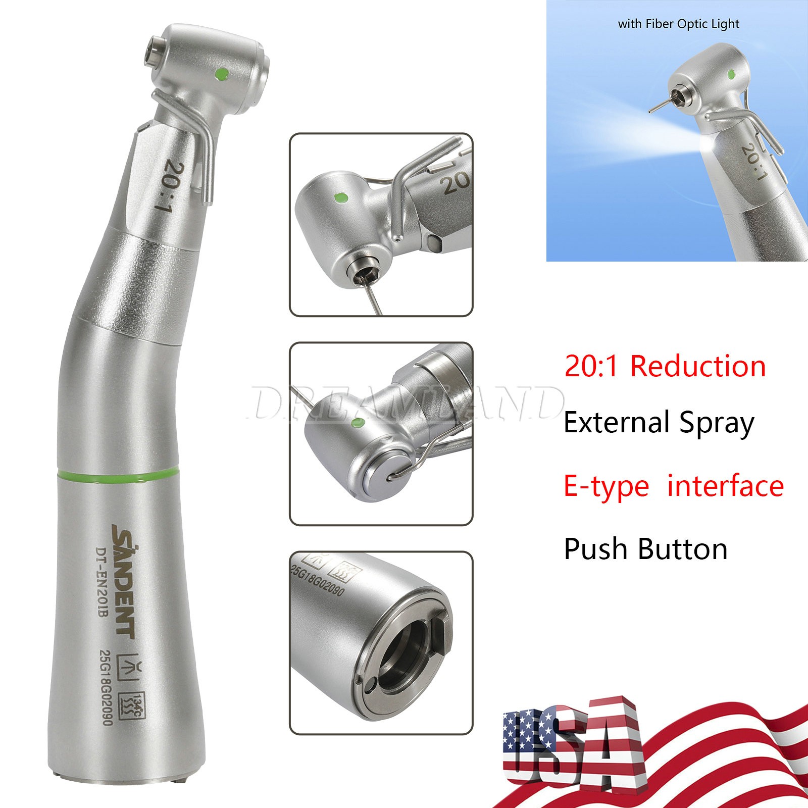 Surgical Handpiece Dental 20:1 Implant Contra Angle Fit SURGmatic S201XL SANDENT