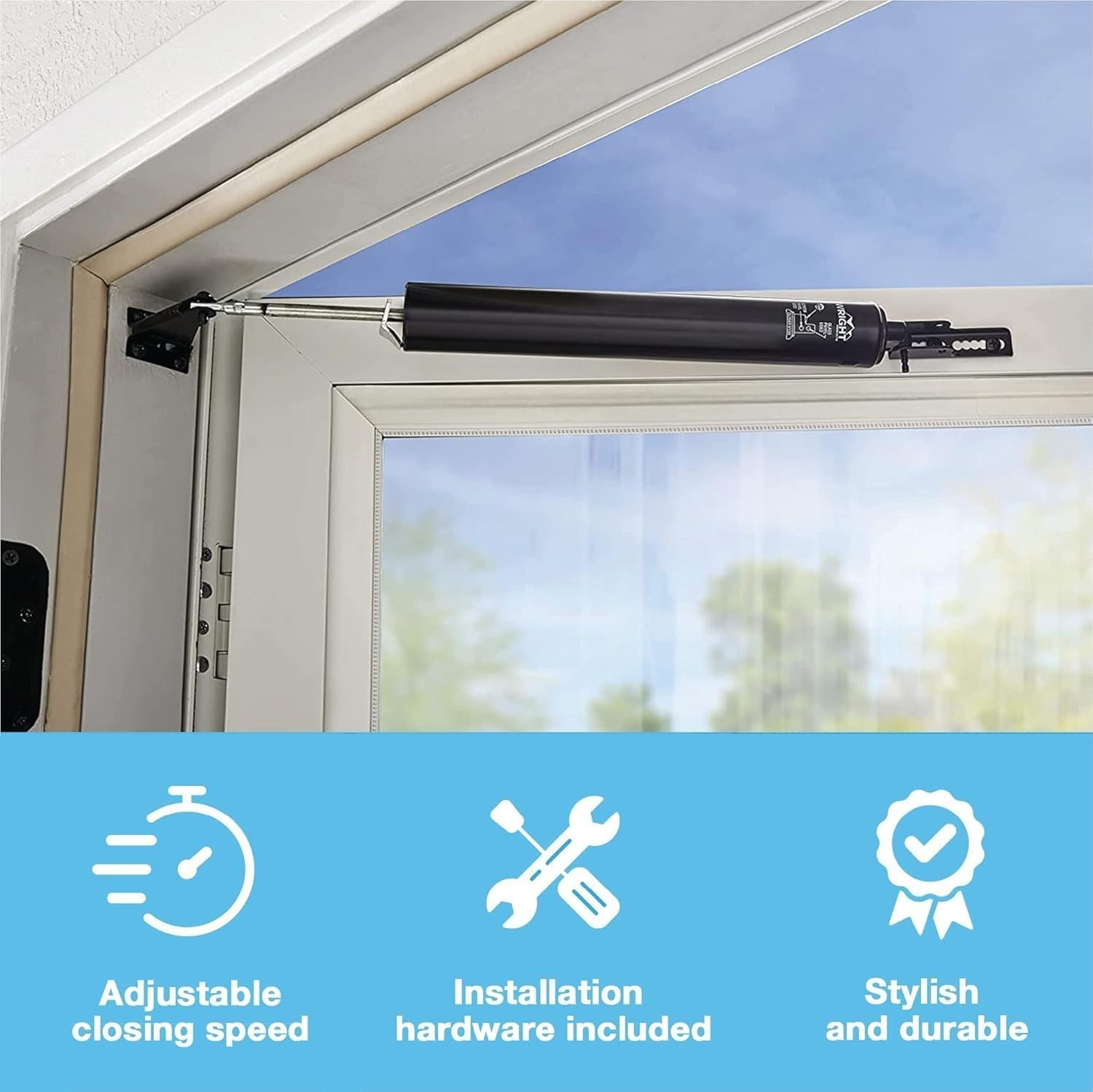 Pneumatic Door Closer for Out-Swinging Doors – Durable, Adjustable, Compact