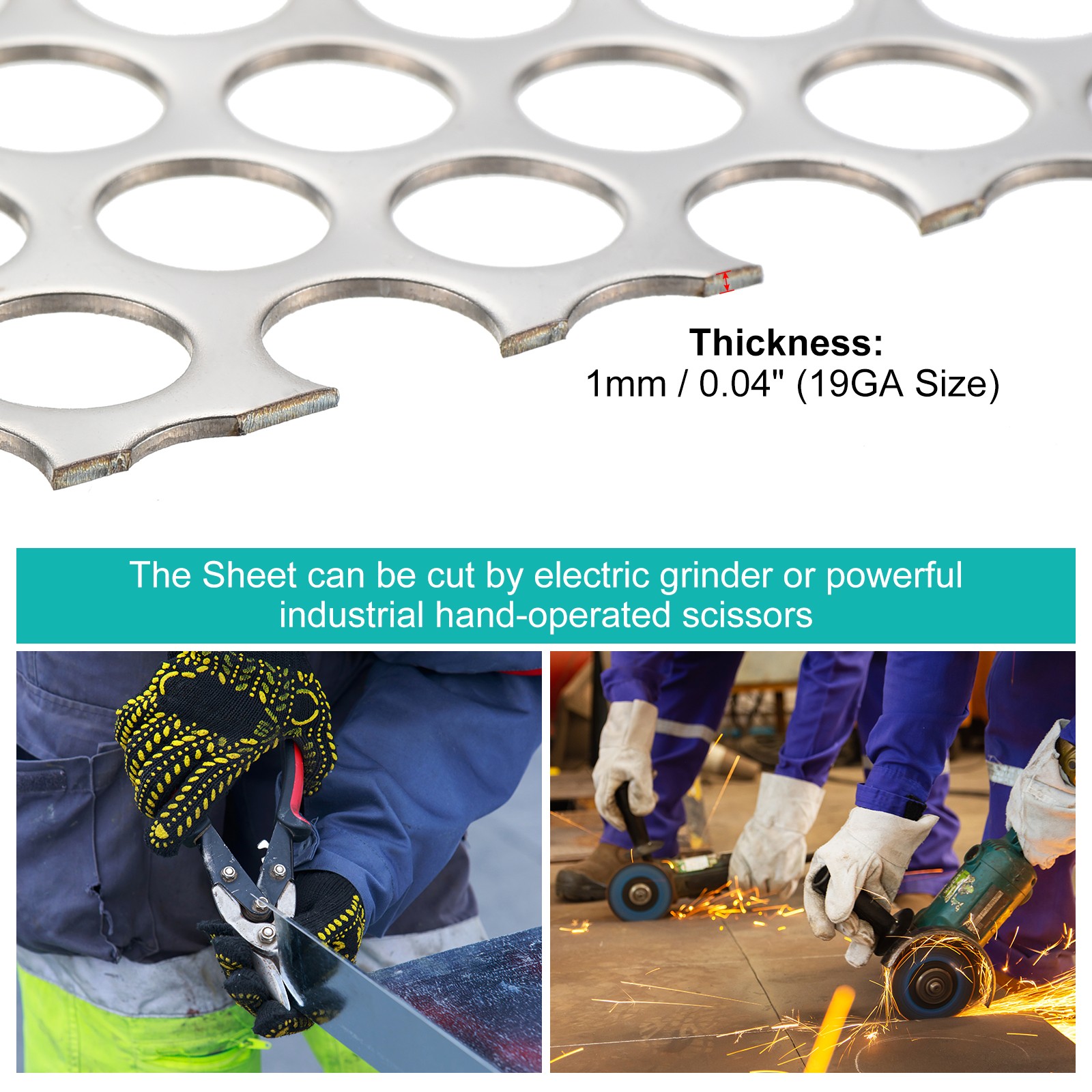 19.7″ x 19.7″ 304 Stainless Steel Perforated Sheet 0.39″ Hole Metal Mesh Plate
