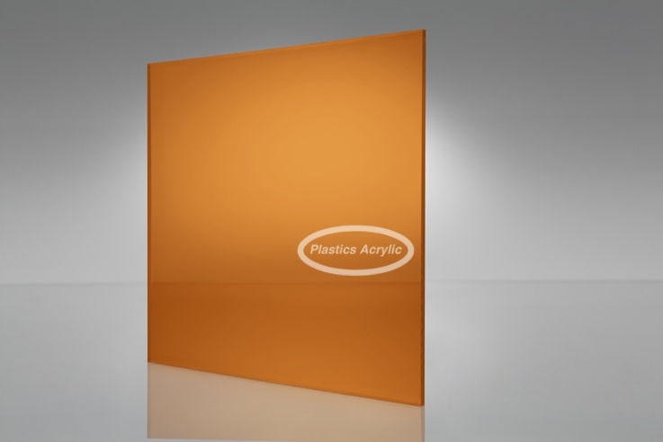 Orange/Amber Transparent Acrylic Plexiglass sheet 1/8″ x 12″ x 12″ #2422