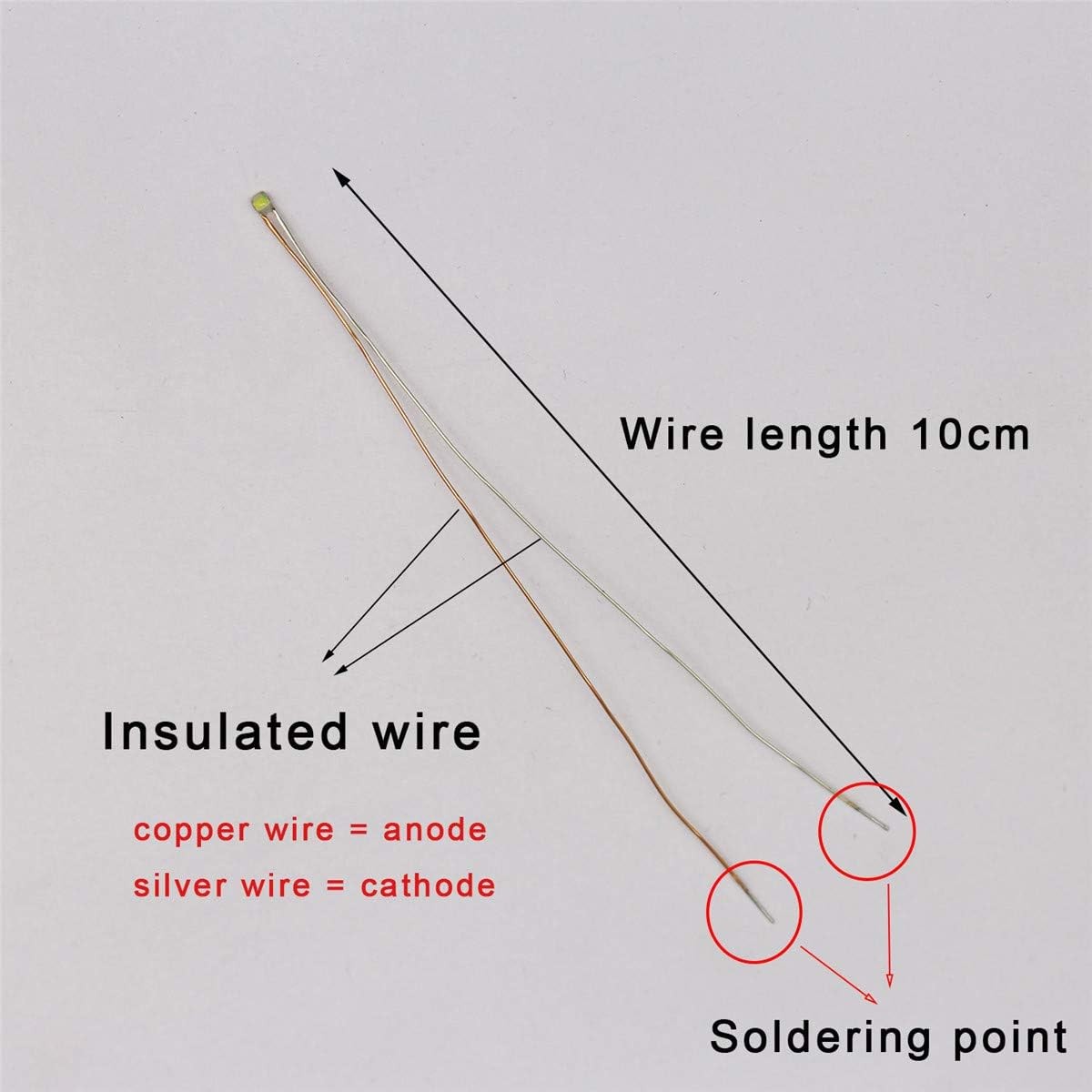 Title25pcs Pre-soldered Micro Litz Wired Leads Golden Yellow SMD Led 0603 +