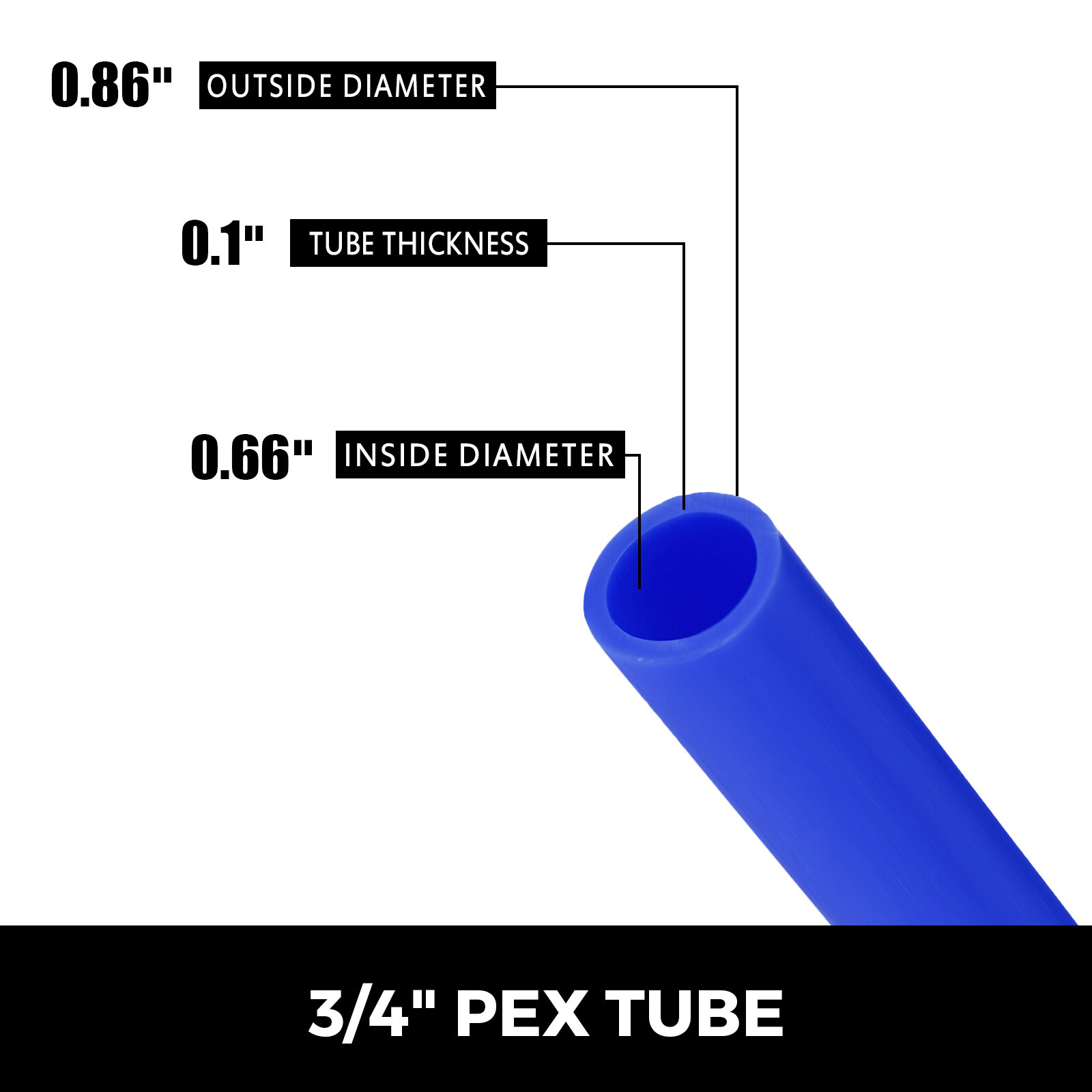 VEVOR 3/4″-300ft coil-BLUE Certified PEX Tubing Pex Pipe Htg/Plbg/Potable Water