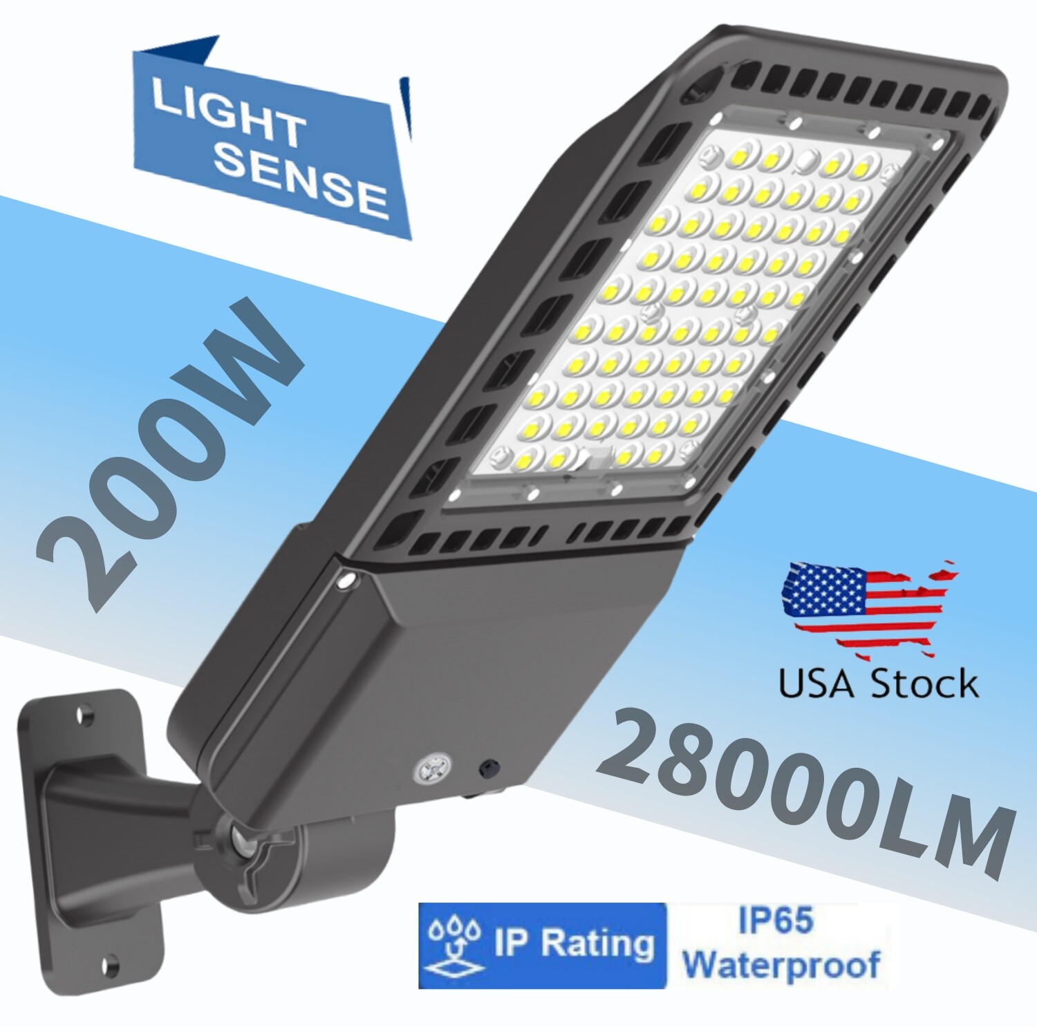 200W LED Parking Lot Shoebox Pole Light Outdoor Commercial Area Light AC100-277V