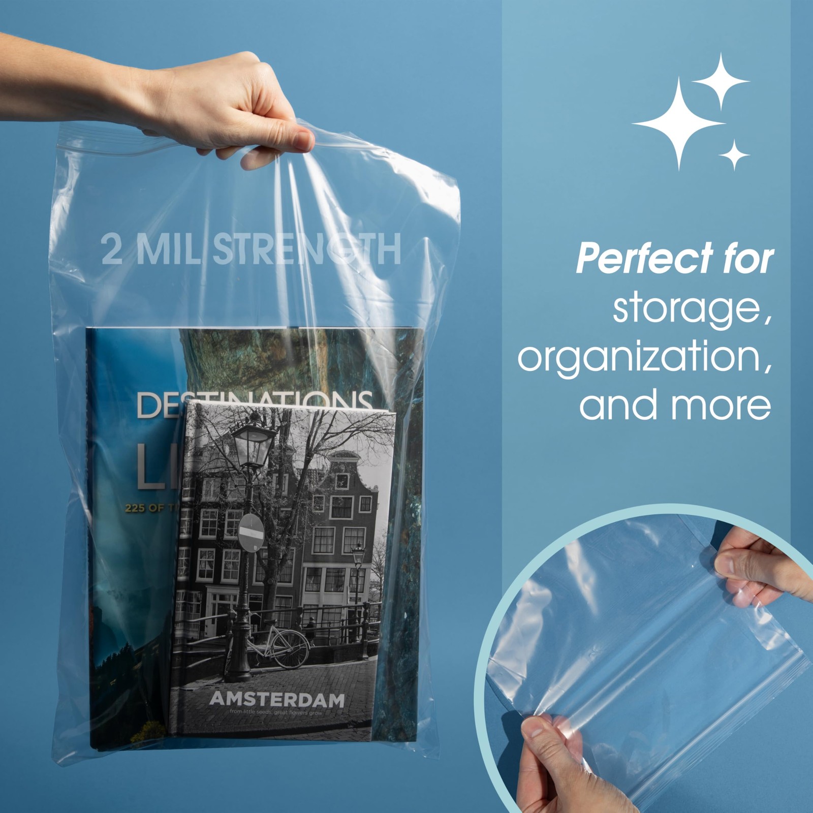 – 8” X 10” (1000 Count) Quart Clear Reclosable Zip Plastic Poly Bags with Res…