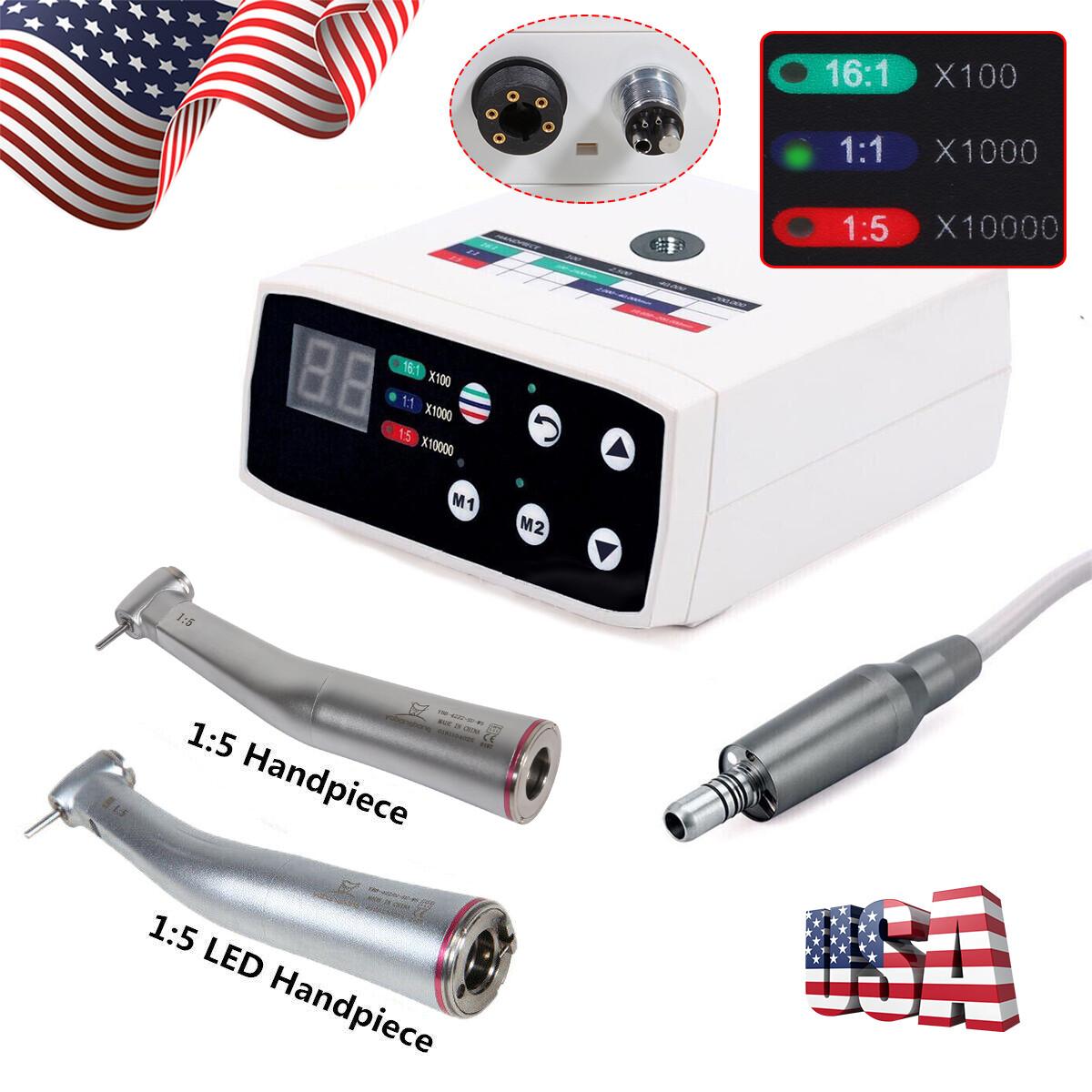 Dental Brushless Electric Micro Motor /1:5 increase (LED) Handpiece fit NSK KaV