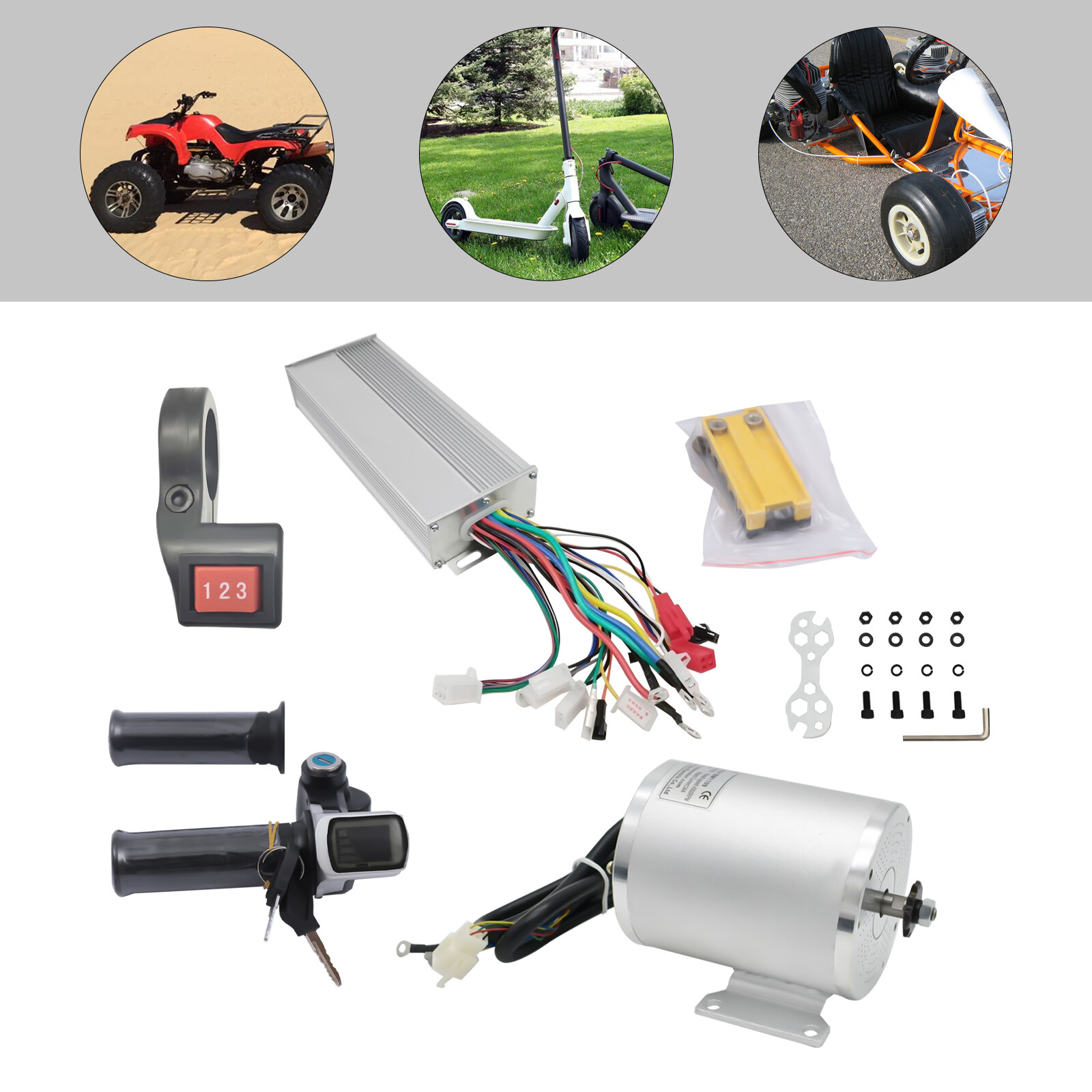 48V 2000W Electric Brushless Gearless Motor & Controller Kit For Go-kart Scooter
