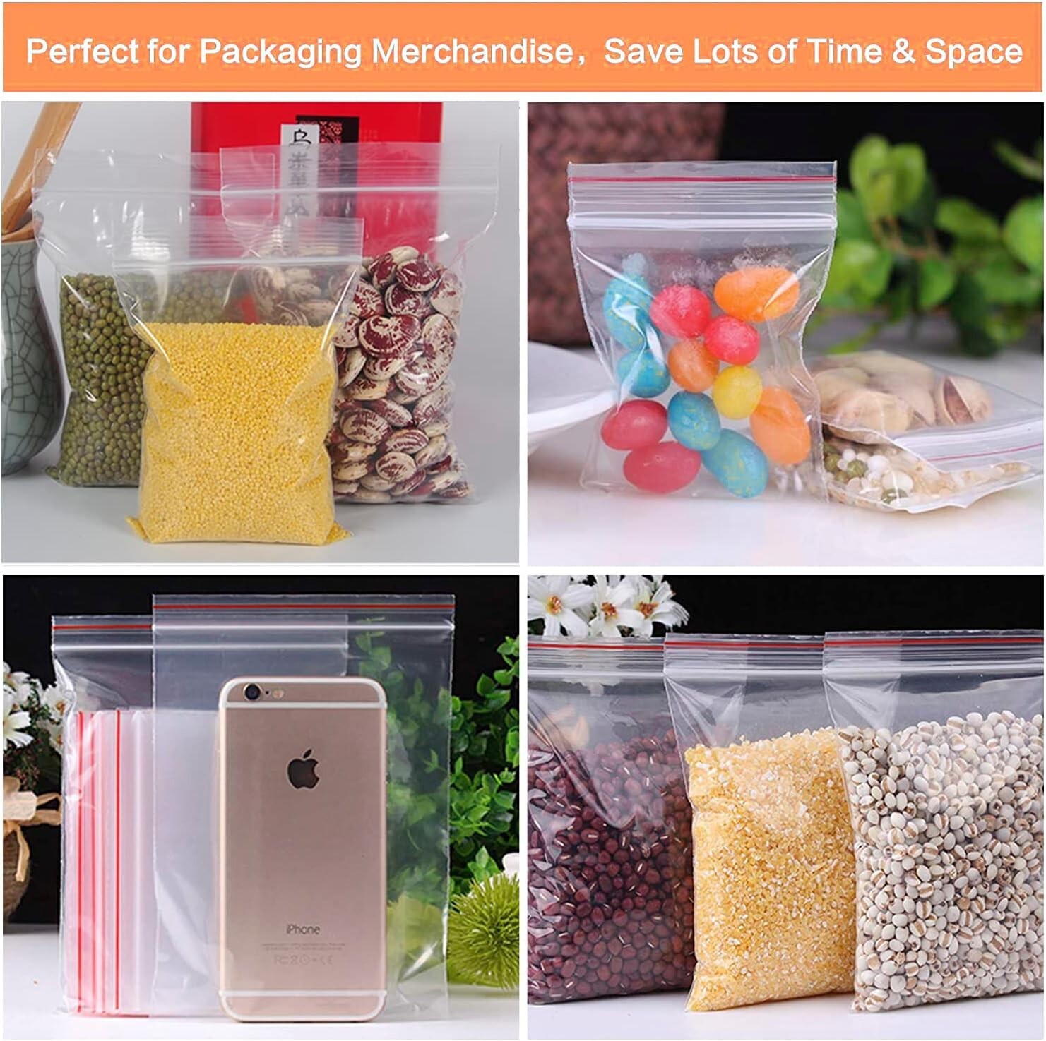 ProLine® 500 6×9 Clear Zip and Lock Plastic Zipper Poly Locking Reclosable Bags