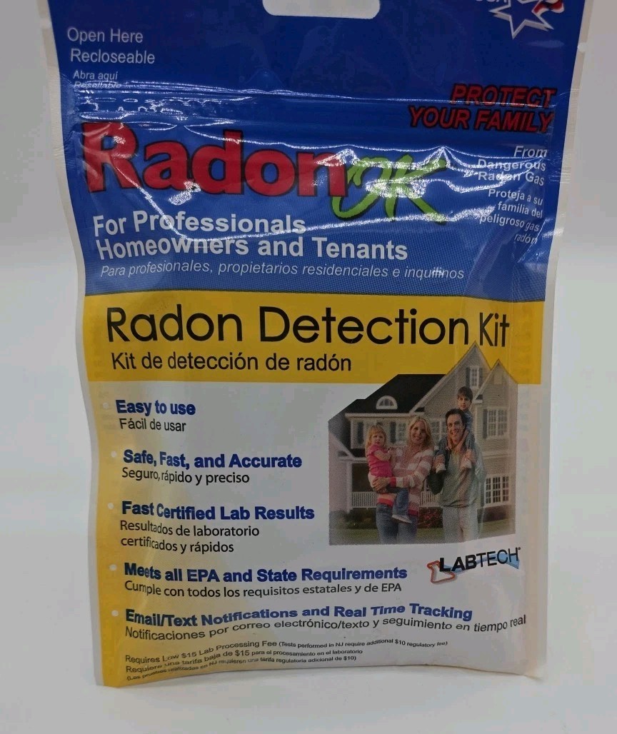 Radon Test Kit Labtech Easy Safe Accurate Certified Lab Results EPA Requirements