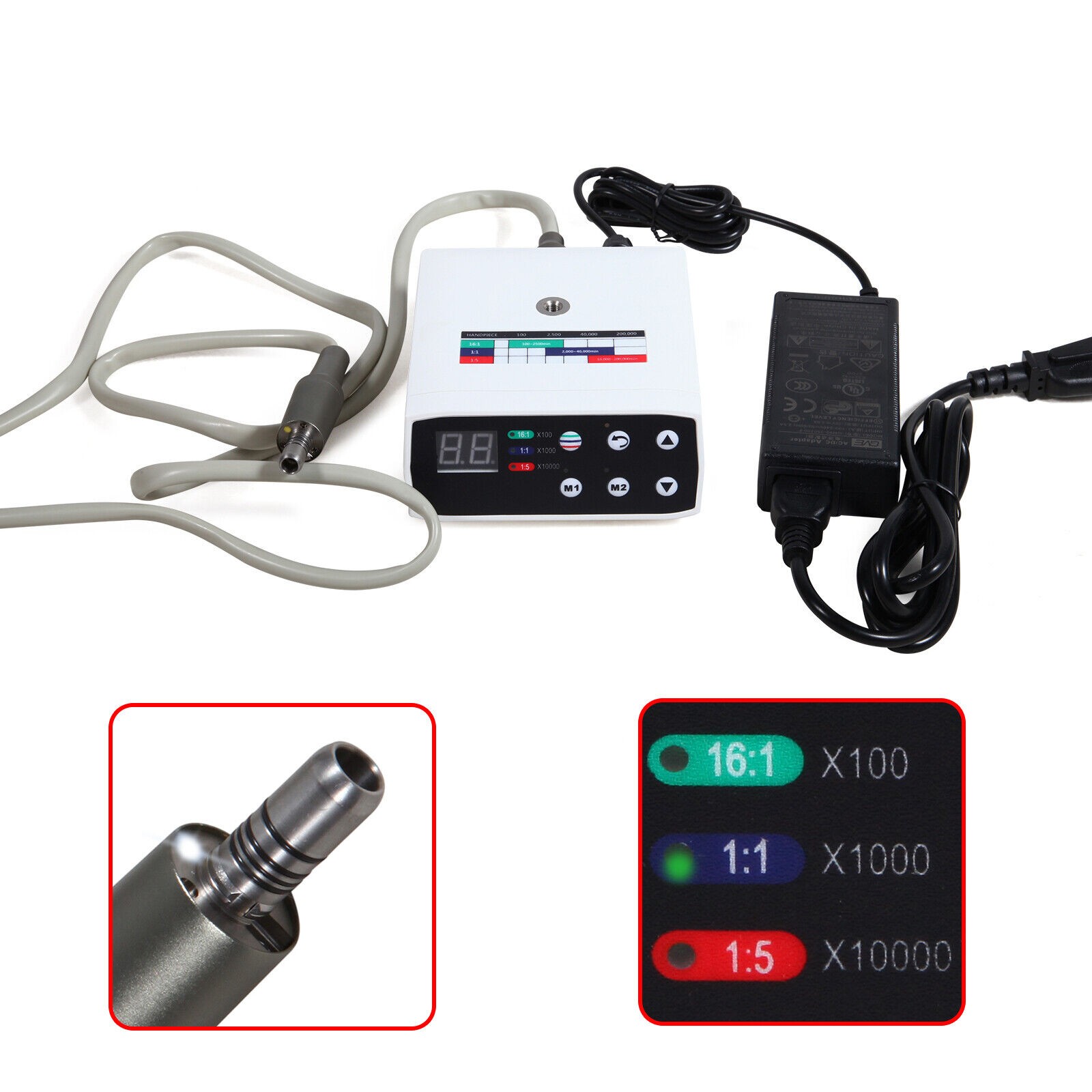 US NSK Style Dental Brushless LED Electric Micro Motor 1:5 Increasing Handpiece