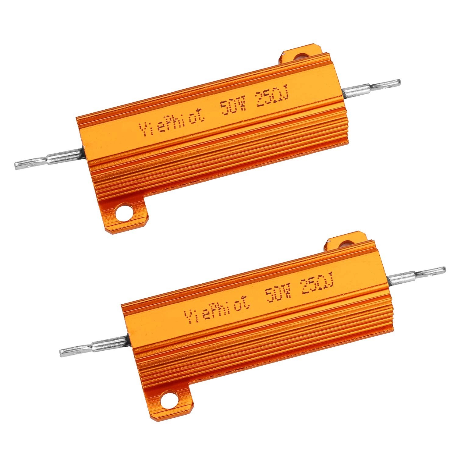 2PCS 50W 25 Ohm Resistor Aluminum Case Wirewound Chassis Mounted Compatible with