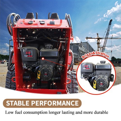 13.5HP Hydraulic Mini Skid Steer Loader Stand-on Track Gas Guided Drive Garden