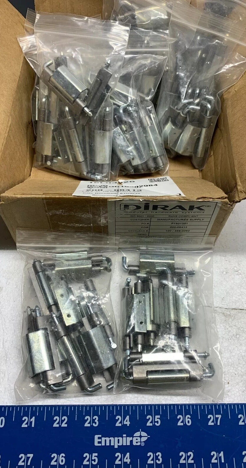 NEW! [BOX OF 100pcs] DIRACK 200-08413 Concealed Hinges 2.36” x .87” .196”