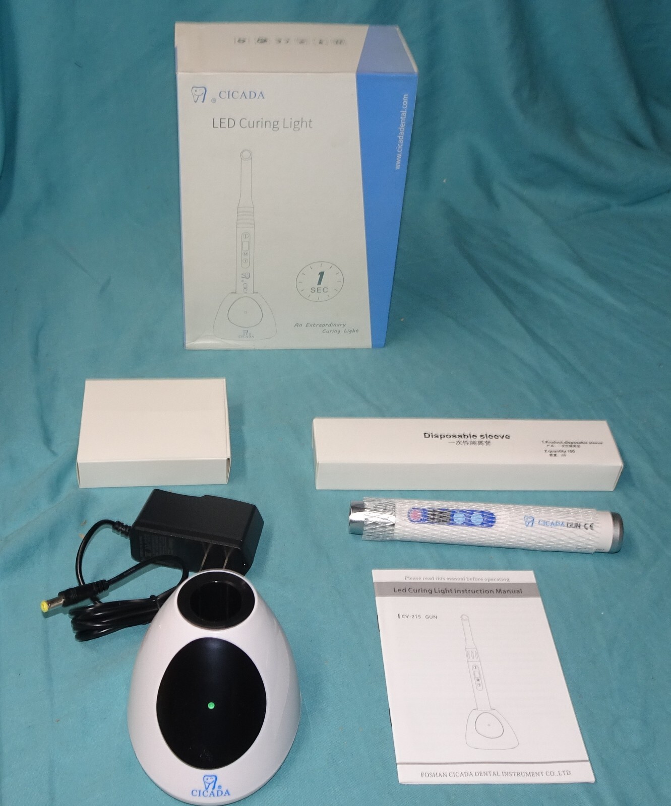 new open box = cicada led curing light cv 215 gun