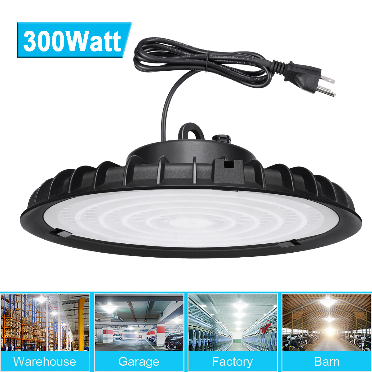 300W UFO LED High Bay Light 300 Watts Industrial Commercial Factory Garage Light
