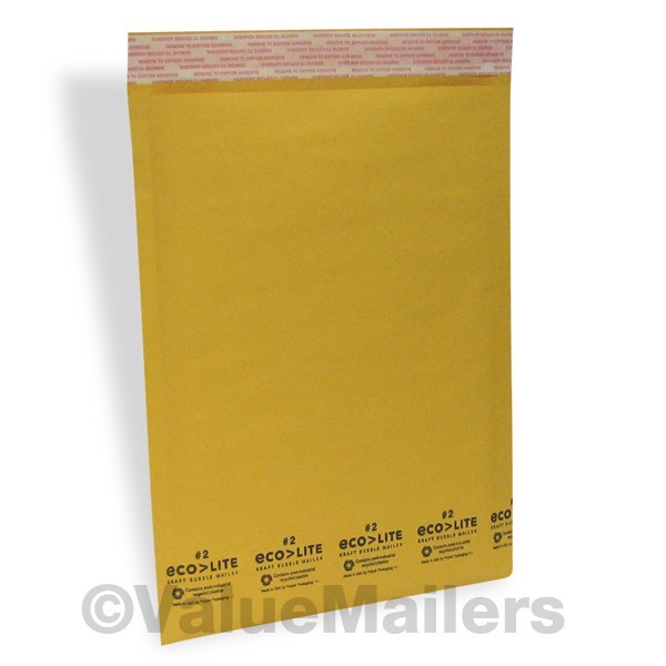 200 #2 8.5×12 USA Kraft Ecolite Bubble Mailers Envelopes Bags, 100 4×6 Bags