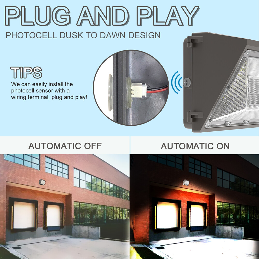 4Pack 120W LED Wall Pack Light 5000K Commercial Industrial Security Fixture