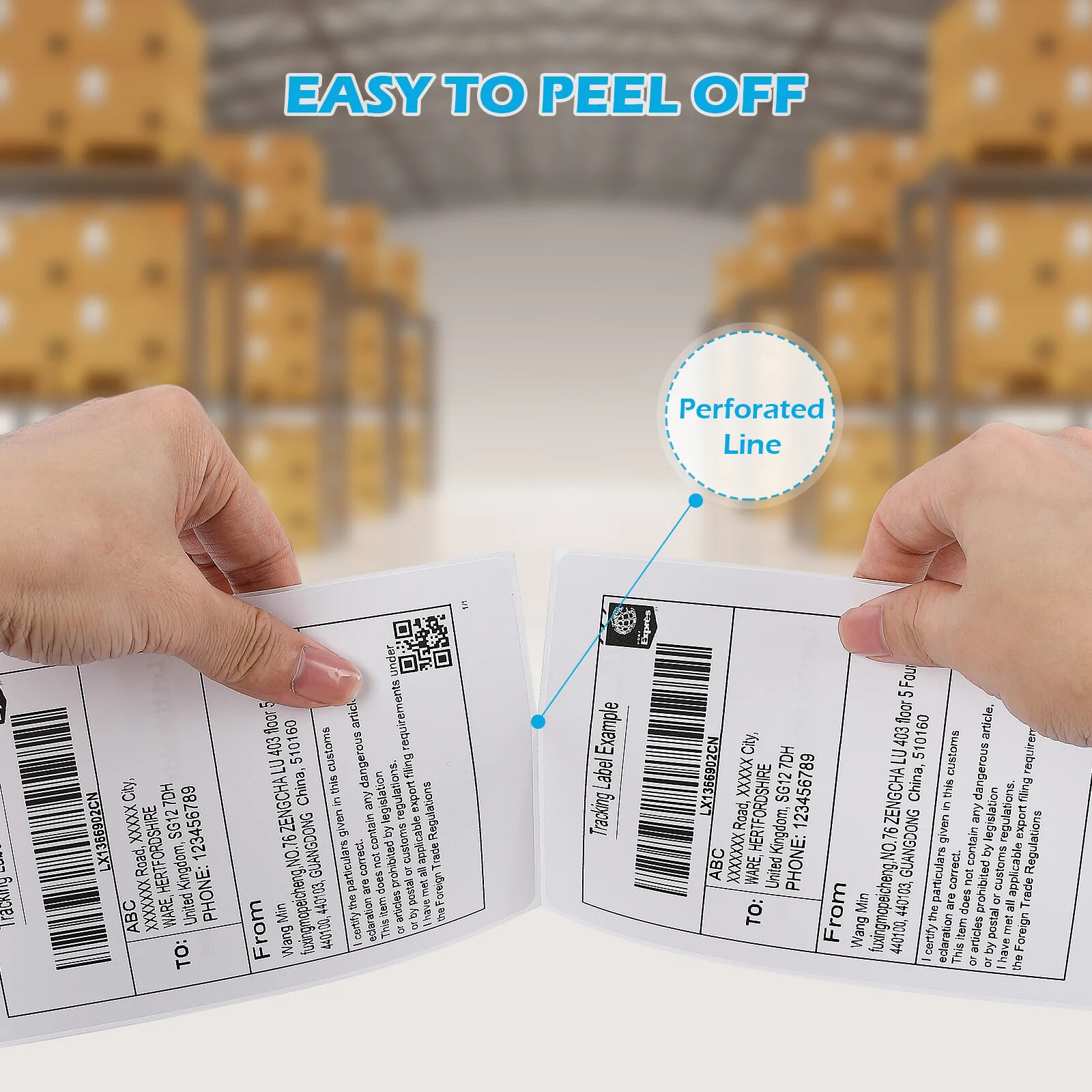 1000 4 x 6 Fanfold Direct Thermal Shipping Labels White For Zebra Rollo Printer