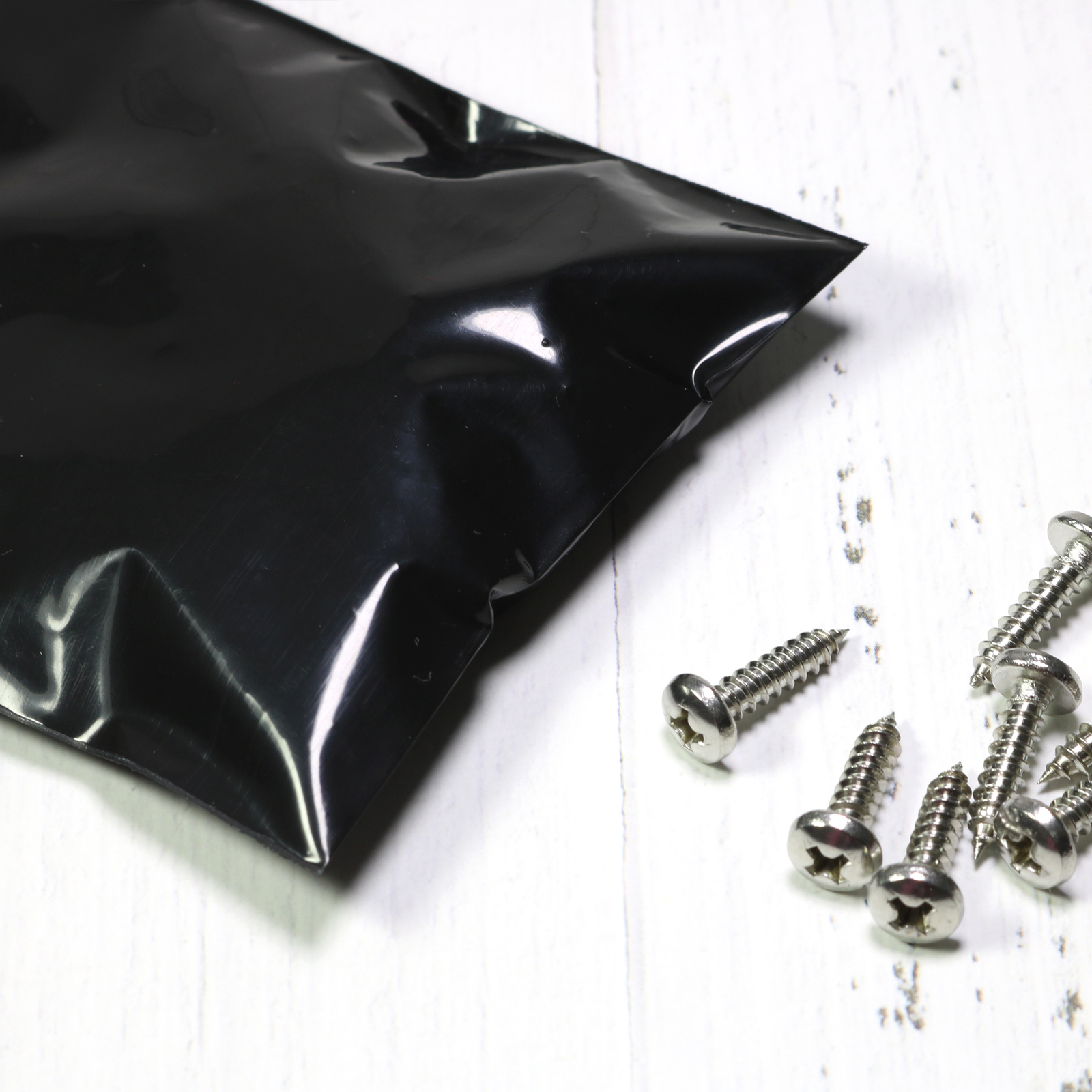 100 Flat Black Poly Plastic Poly QuickQlick™ Zipper Seal Baggie Pouches 3.5×5″