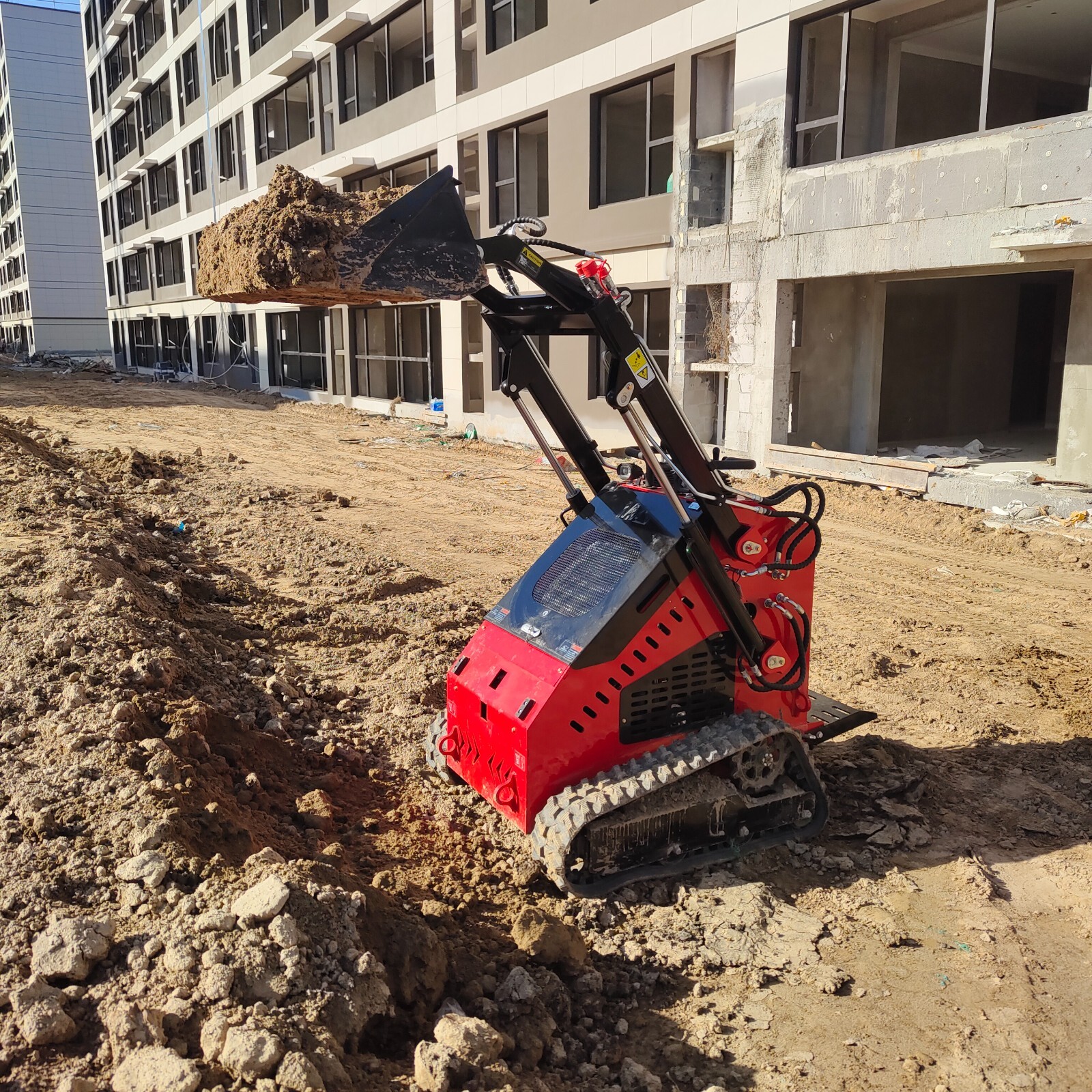 13.5HP Hydraulic Mini Skid Steer Loader Stand-on Track Gas Guided Drive Garden