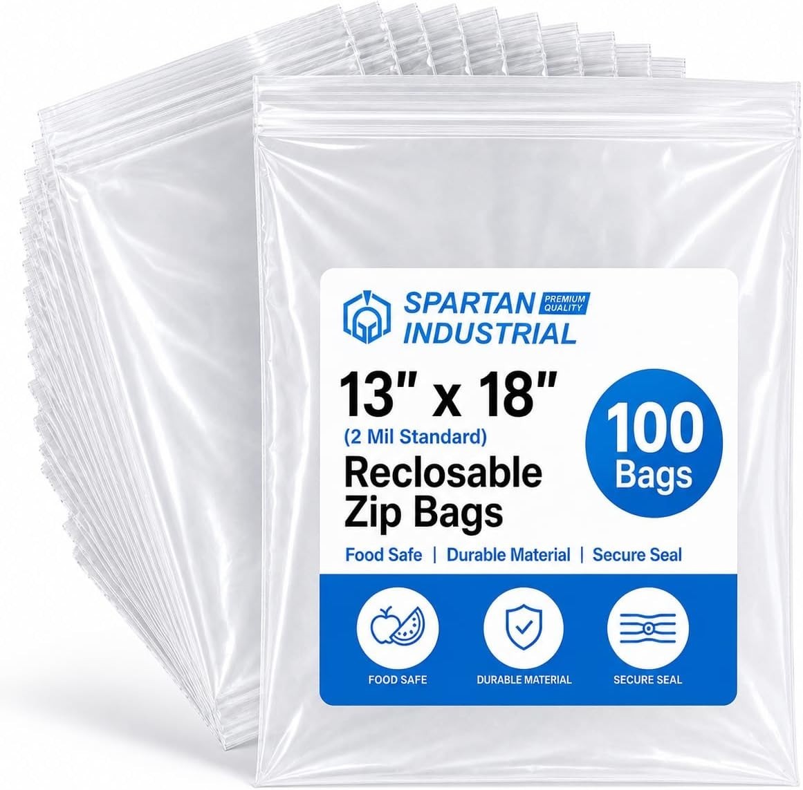 Durable 2 Mil Clear Zip Poly Bags – 100 Pack for Packing and Organizing