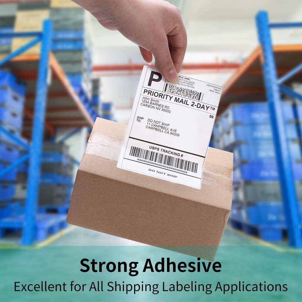 1000/Stack 4″x6″ Fanfold Direct Thermal Shipping Labels Zebra & Rollo Printers