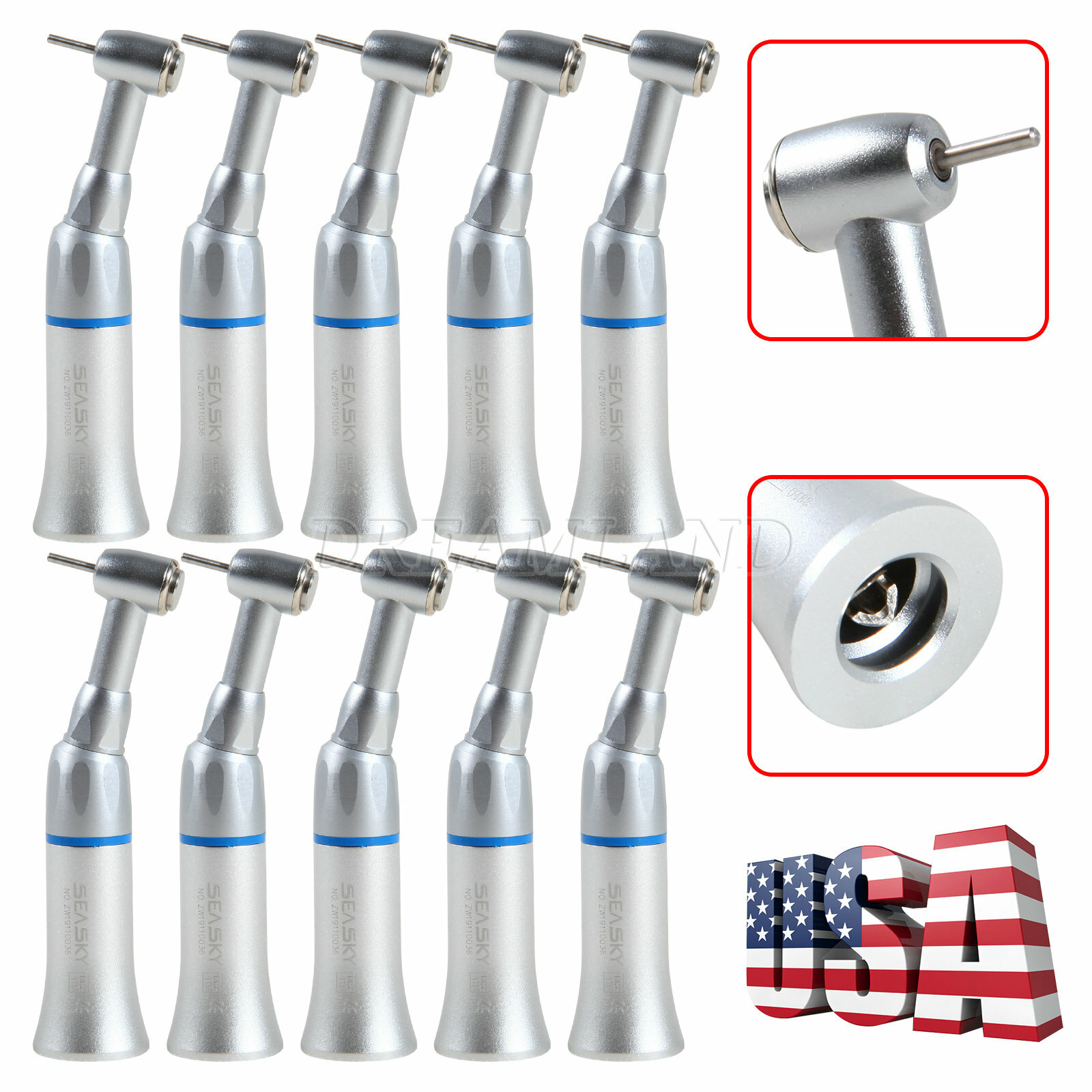 Dental Slow Speed Push Button Contra Angle Handpiece For NSK 1.6mm Burs 1-10X