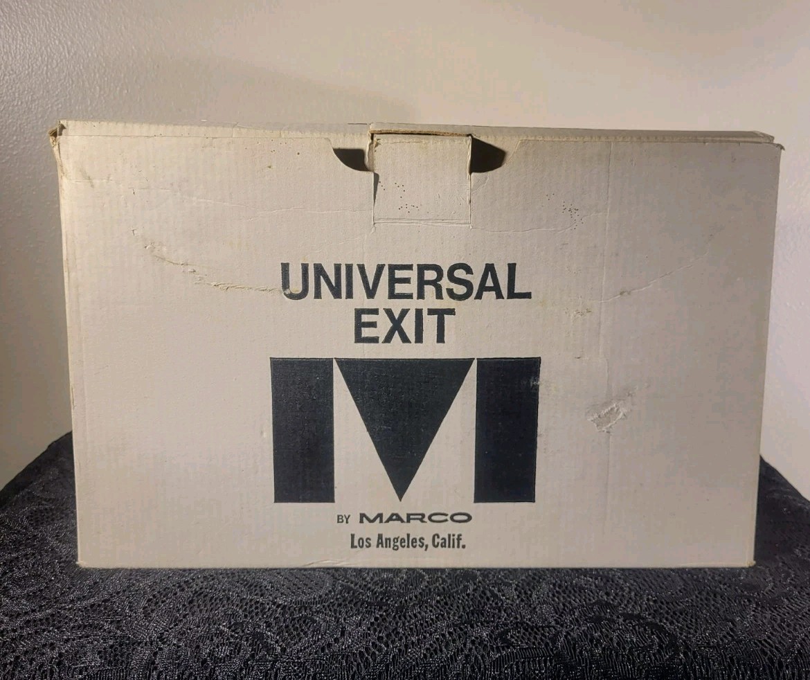 Vtg Commercial Metal Wall Ceiling End Pendant Mount EXIT Sign Light Hard Wired