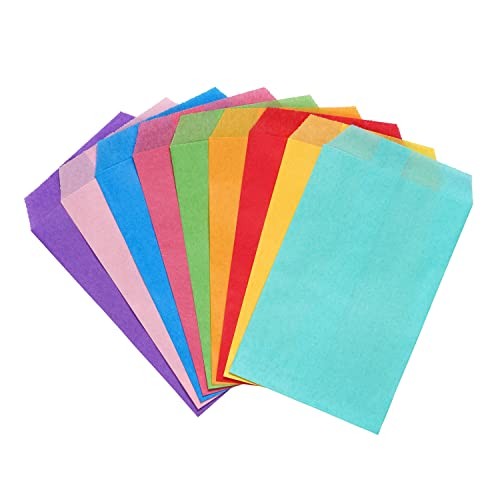 100 PCS Sky Blue Flat Medium Greaseproof Paper Bags 5×7 Inch 13×17.8cm Bakery