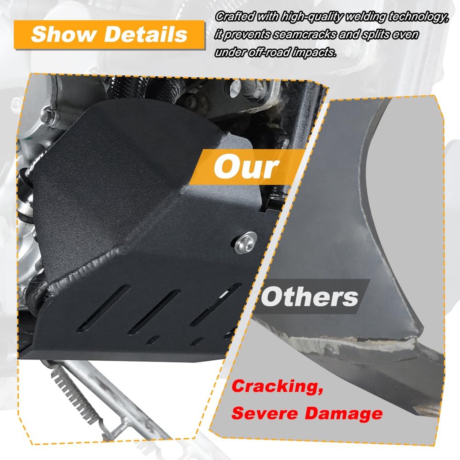 Motorcycle Skid Bash Plate Fit for KLX300R/KLX250R/KLX250/KLX300SM | 4mm Alum…