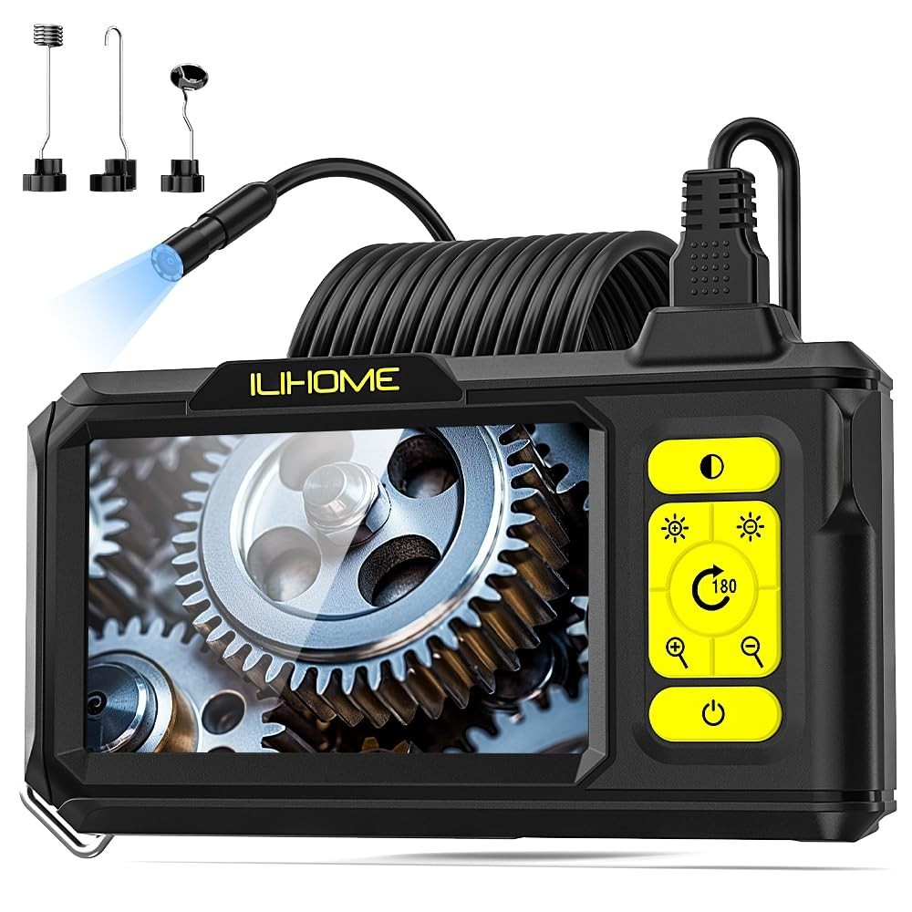 4.3-Inch Endoscope with 8 Adjustable LEDs & 16.4ft Detachable Cable