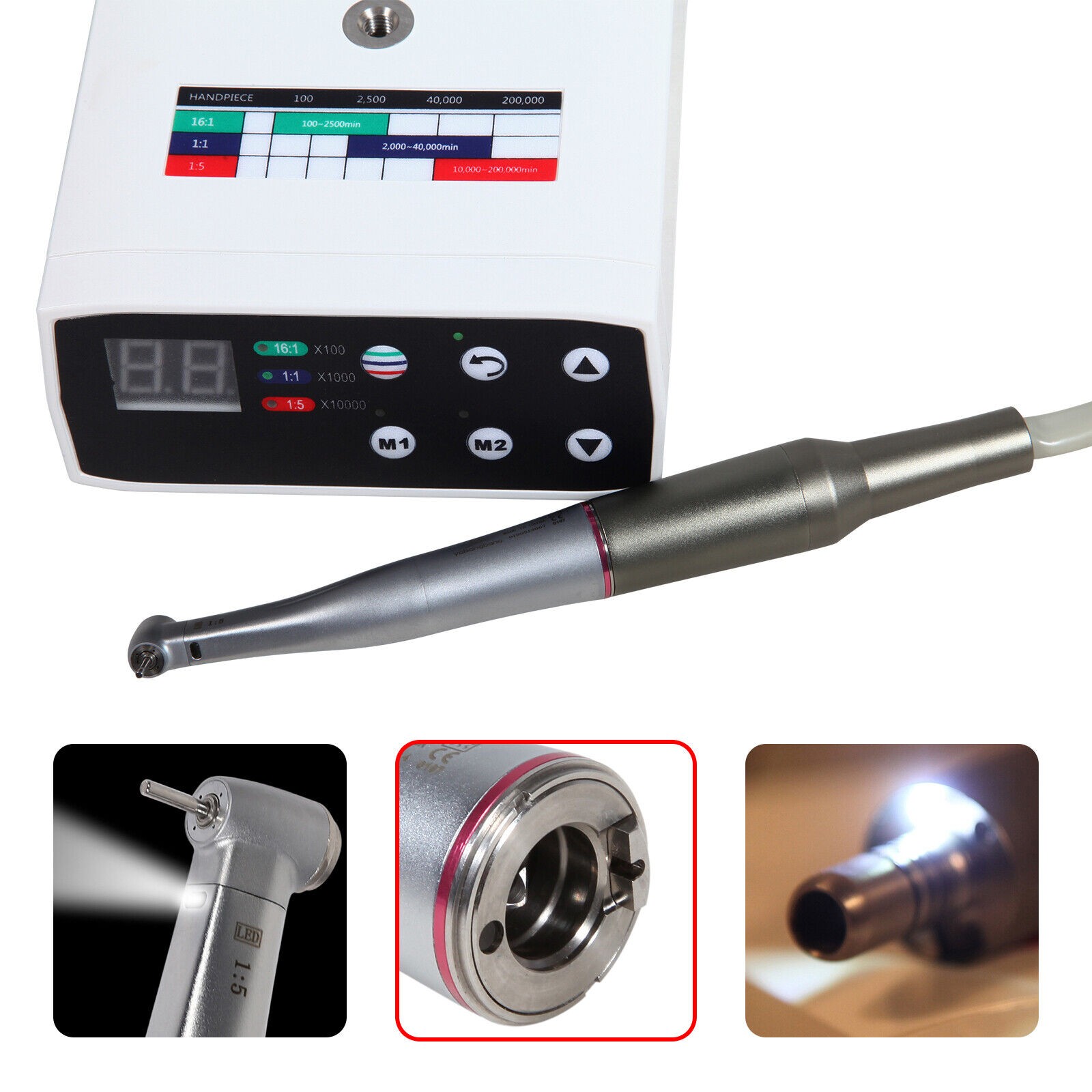 US Dental Brushless LED Electric Micro Motor 1:5 Increasing Handpiece