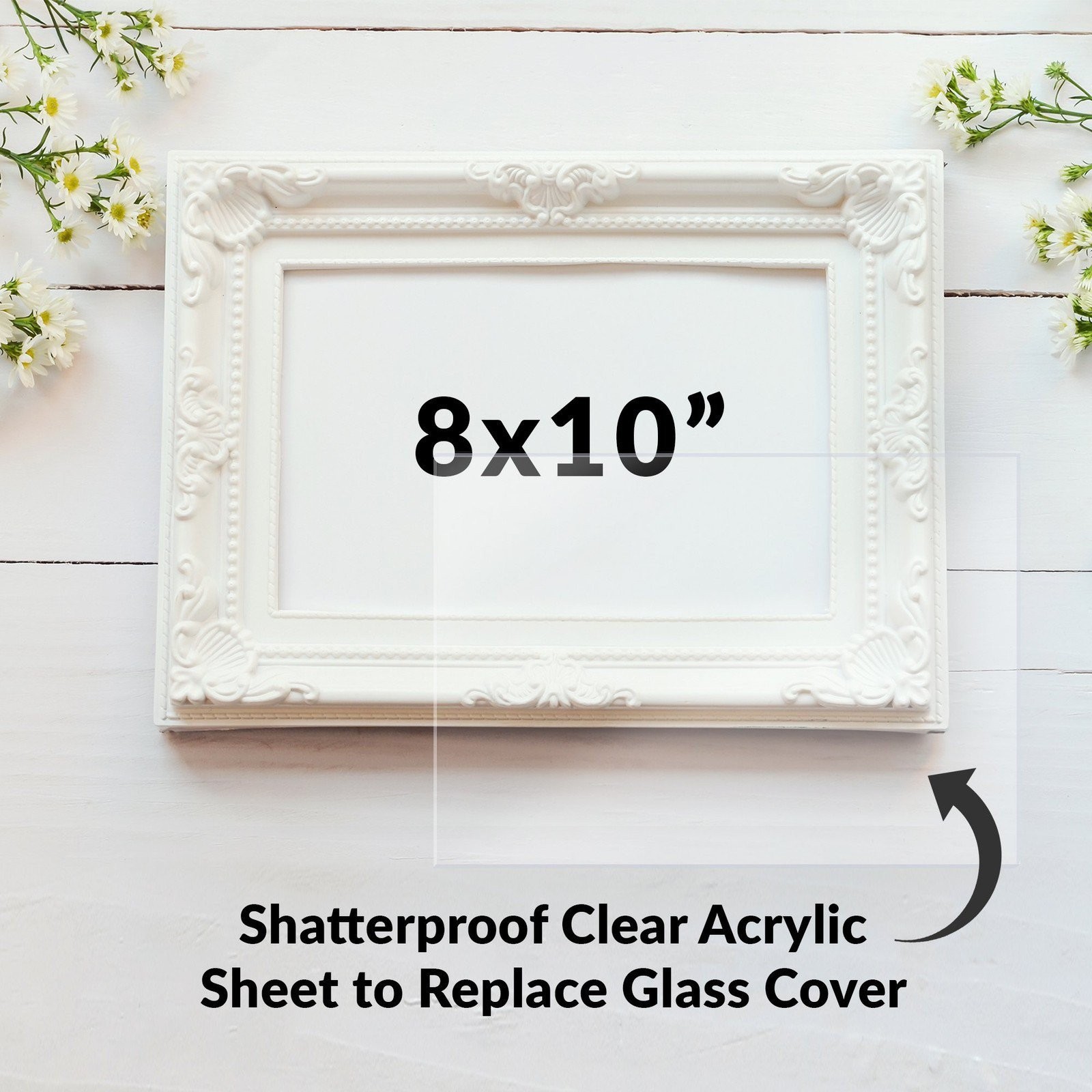 [5-Pack] SimbaLux® Acrylic Sheet Clear 8”x10” 0.08” Thick (2mm) Plexiglass