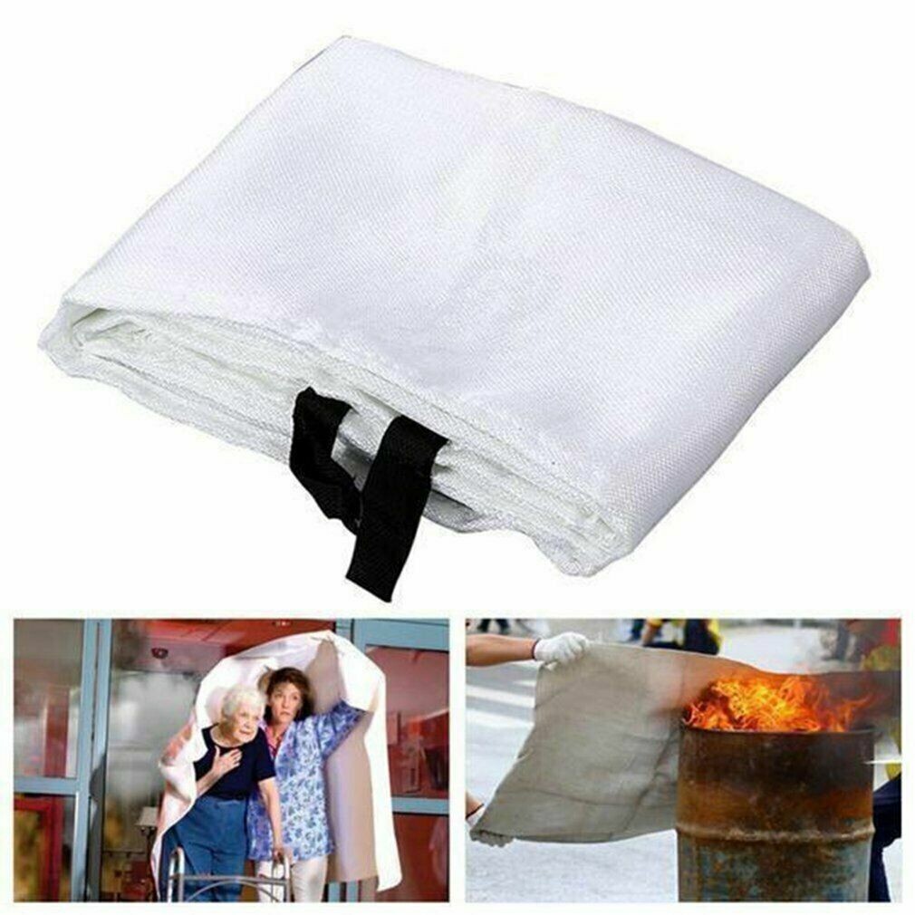 US Large Fire Blanket Fireproof For Home Kitchen Office Caravan Emergency Safety