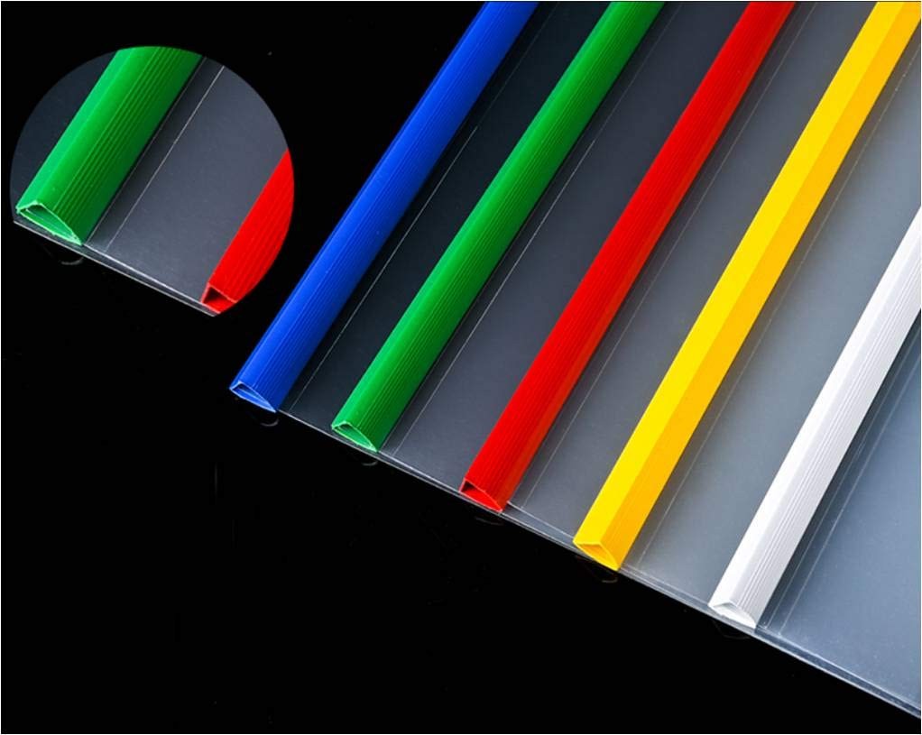 Clear Report Covers with Solid Color 14mm Sliding Bar 10 pcs, Solid-white