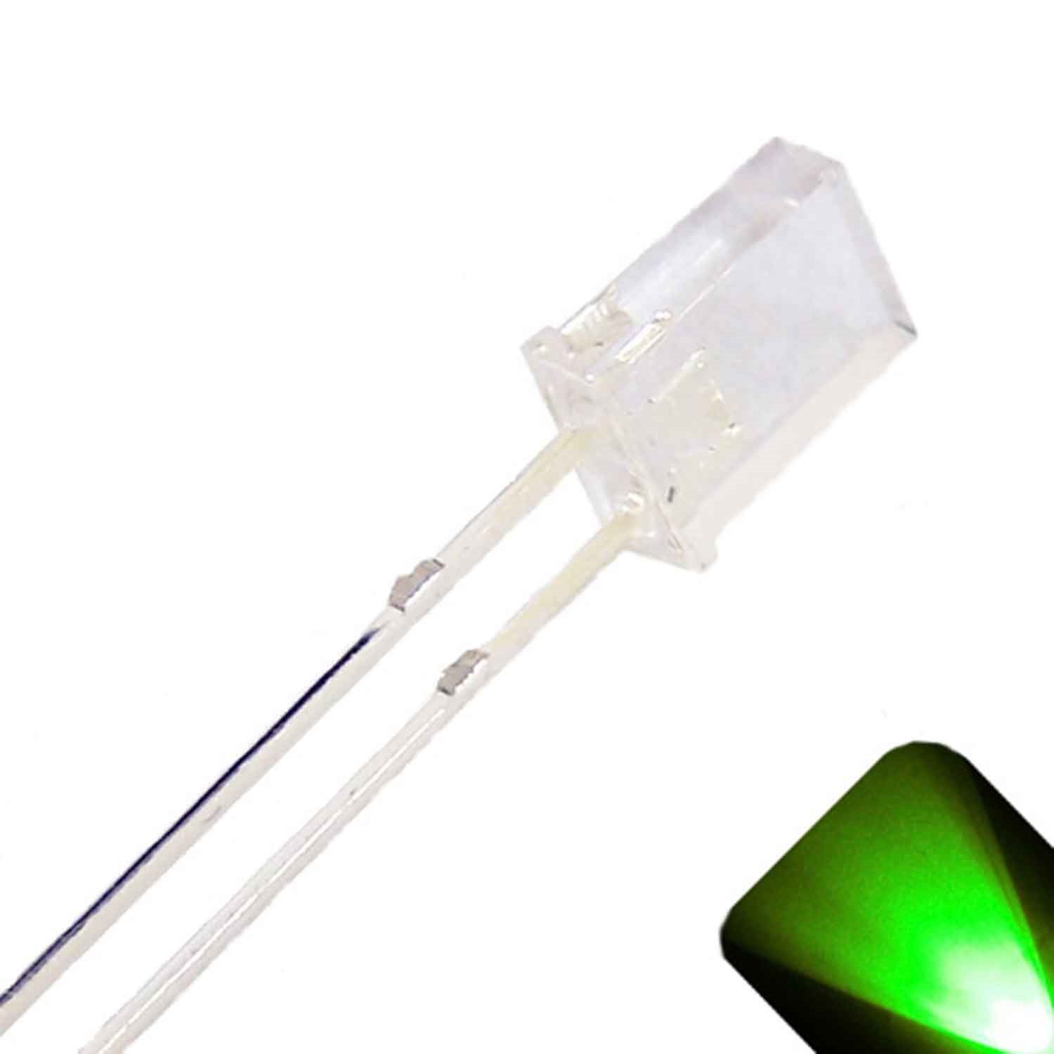 20 x 2x5x7mm Rectangle LEDs Wide Angle Pure Green LED Square x 2 5 7 – 7x5x2 mm