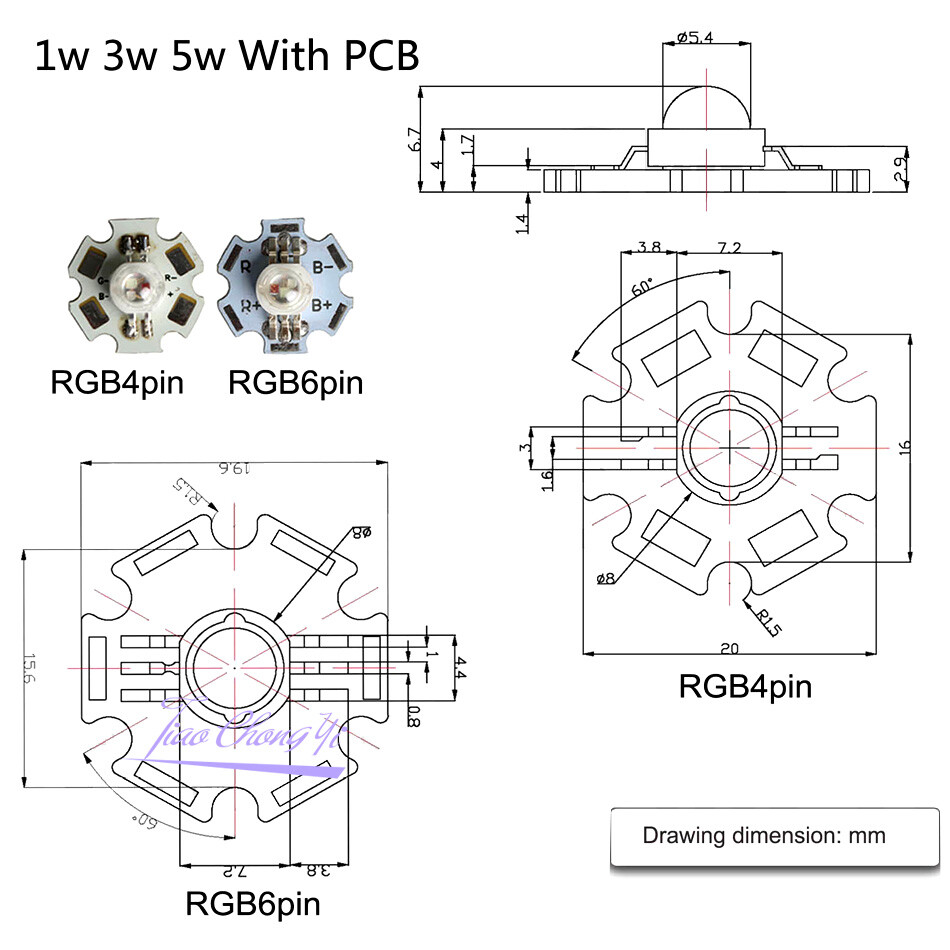 3W watts High Power SMD LED COB Chip Lights Beads White Red Blue Green With PCB